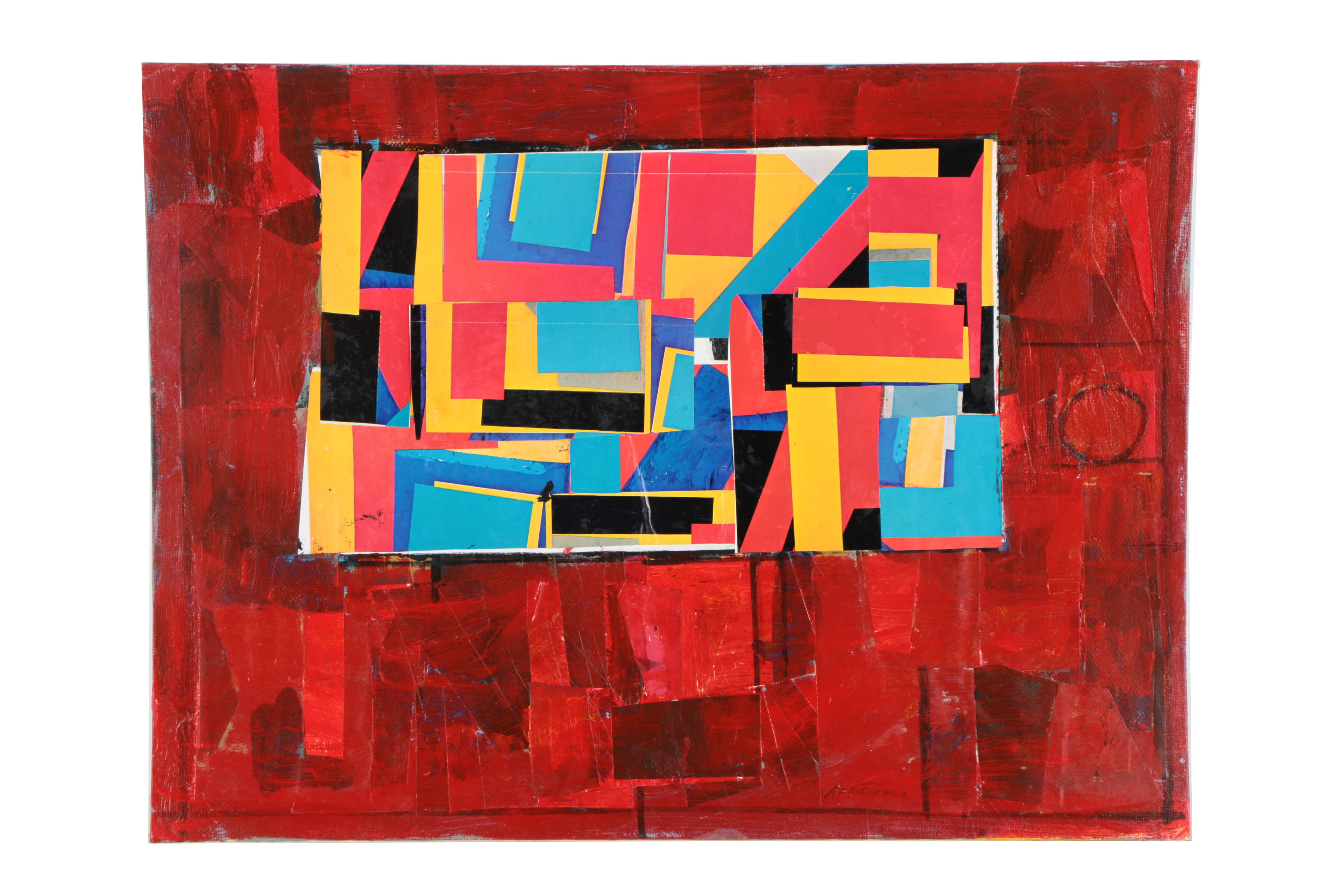 Assortment of Ronald Ahlström Mixed Media Collages on Canvas Board