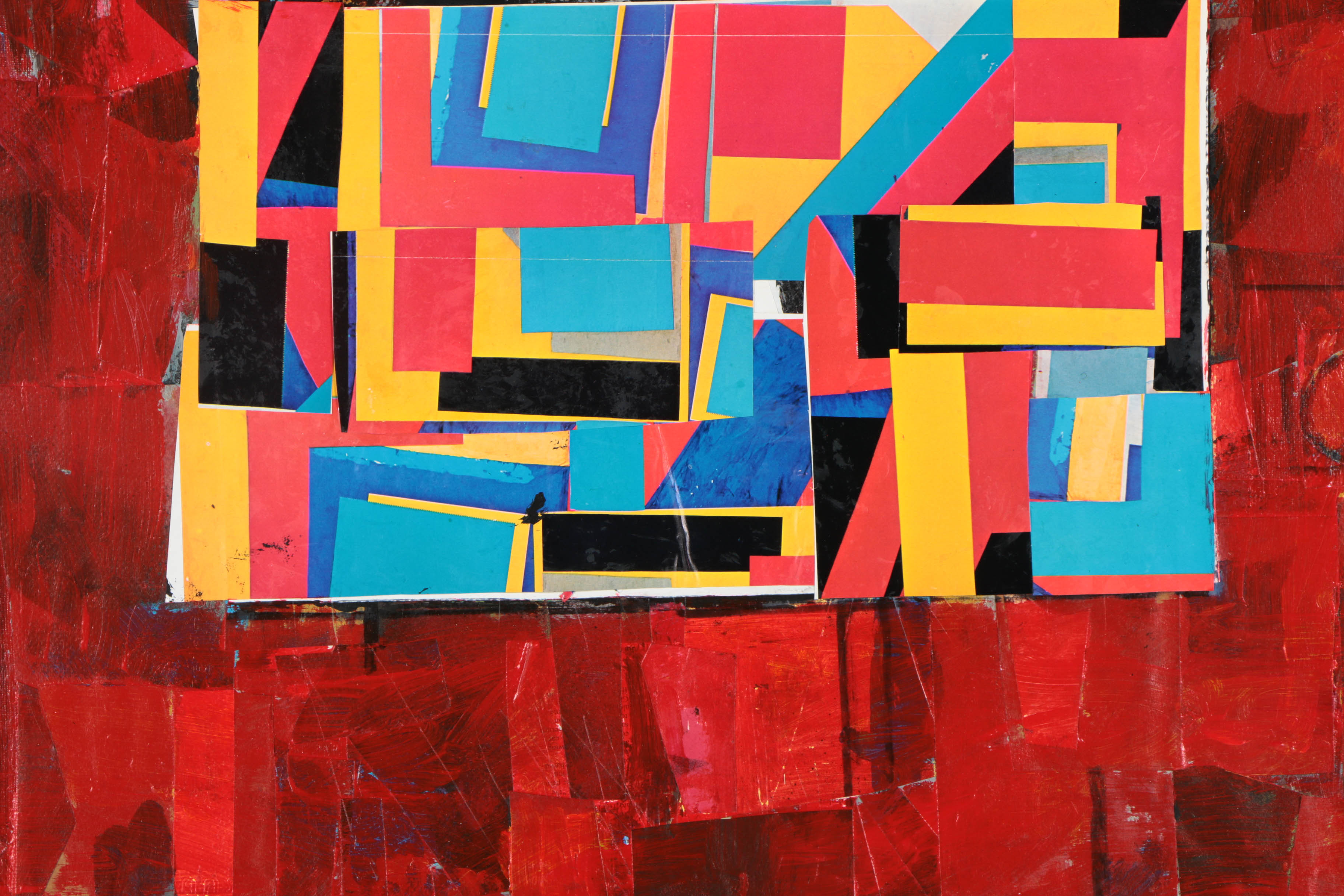 Assortment of Ronald Ahlström Mixed Media Collages on Canvas Board