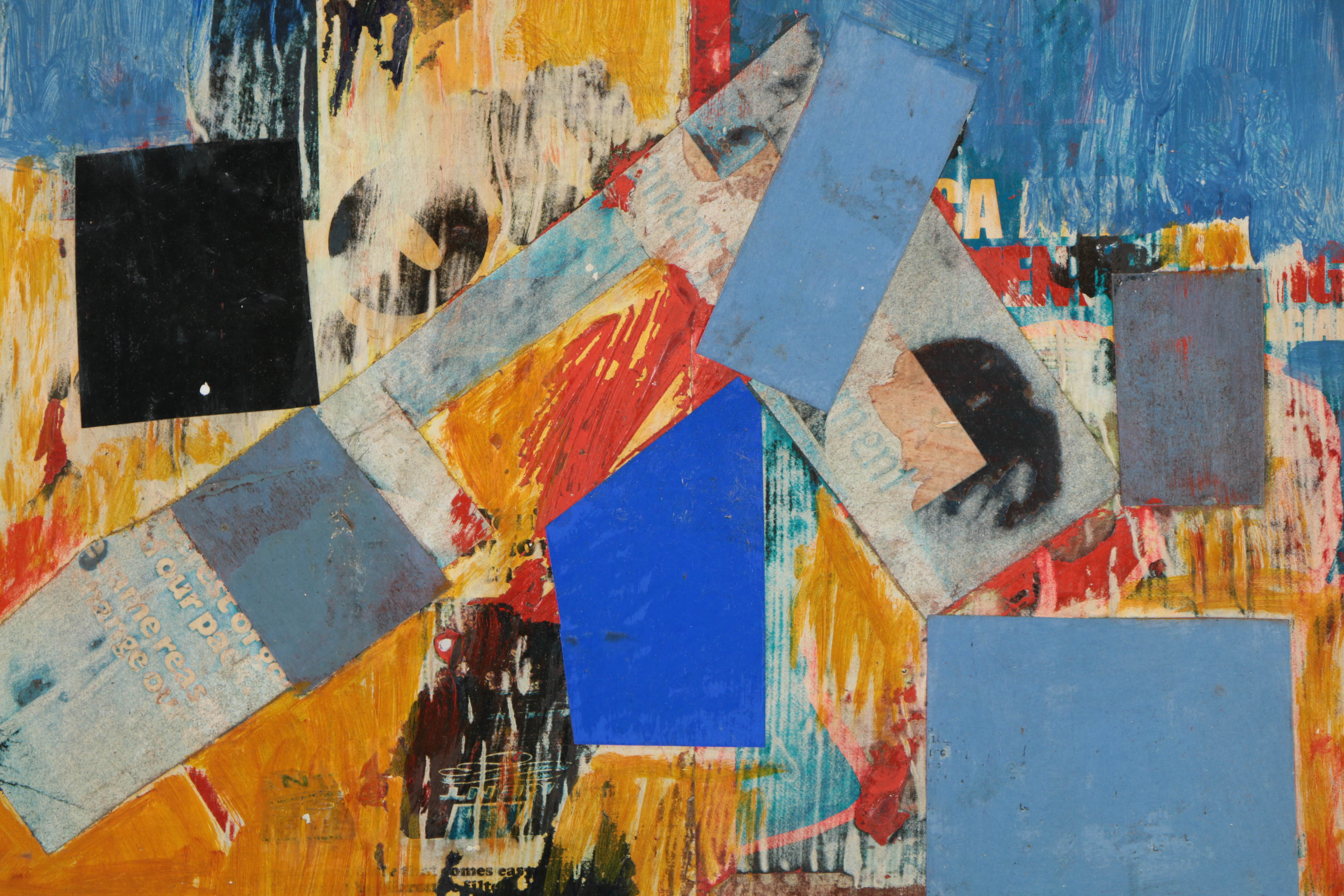 Assortment of Ronald Ahlström Mix Media Collage on Board