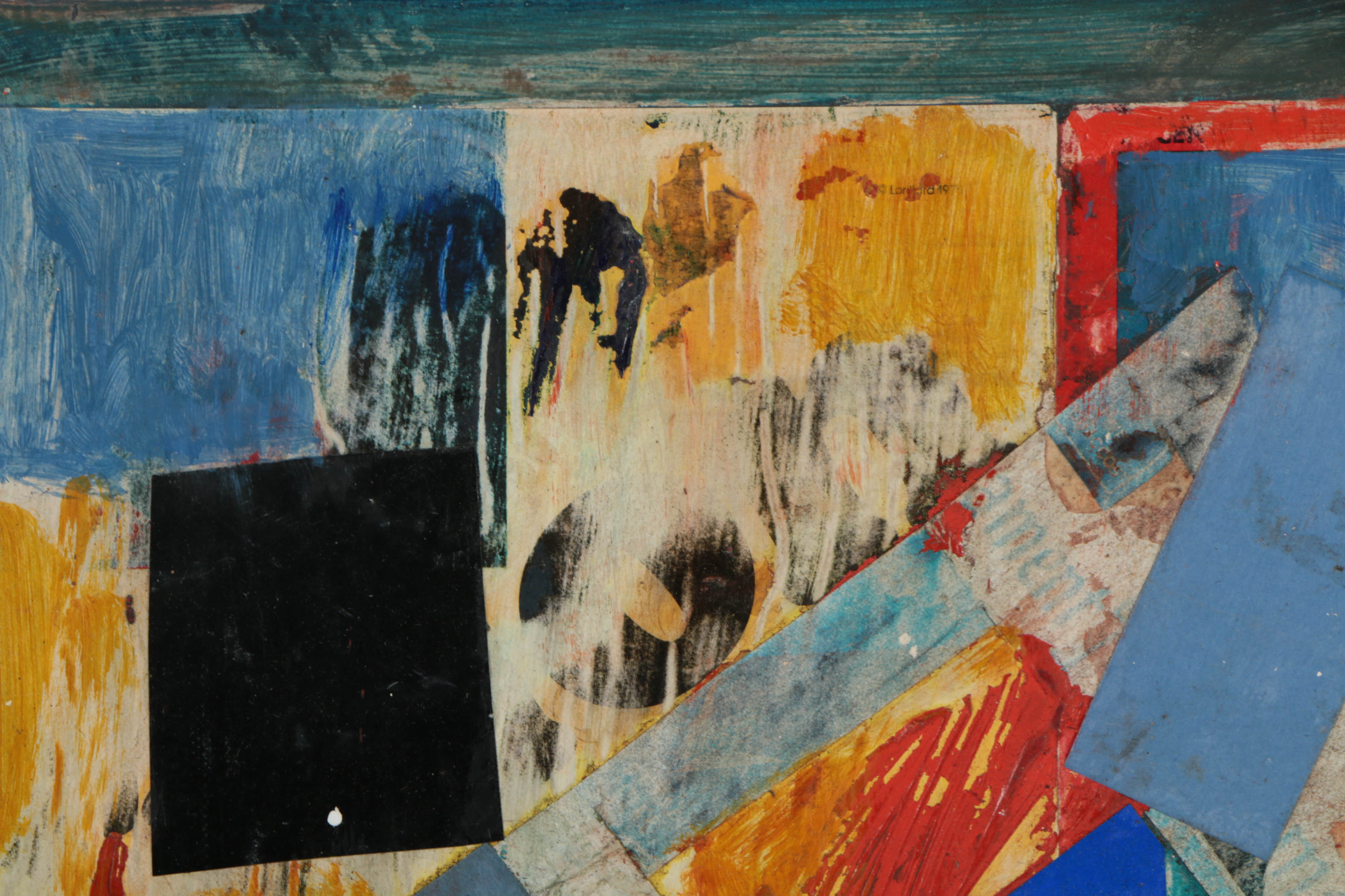 Assortment of Ronald Ahlström Mix Media Collage on Board