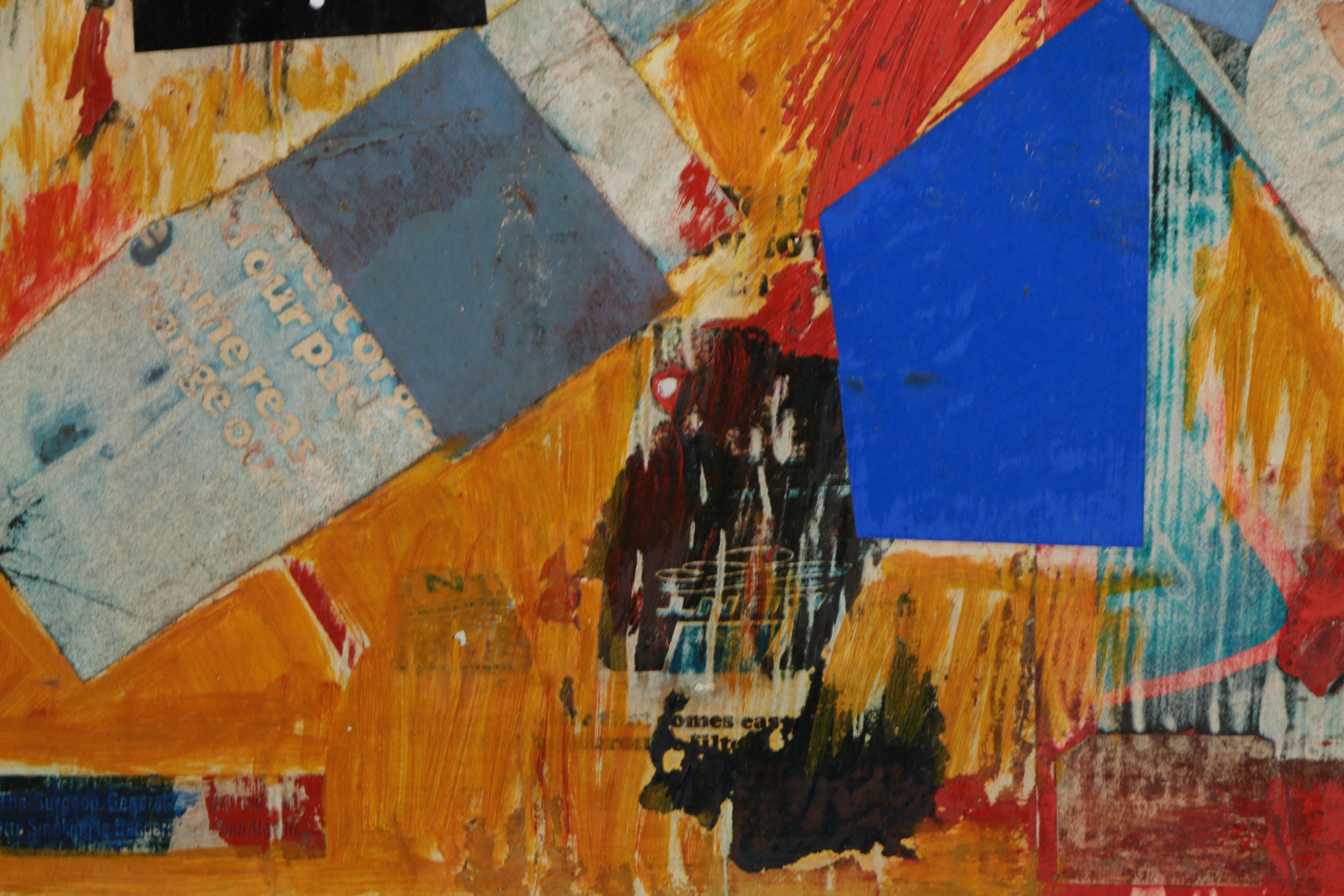 Assortment of Ronald Ahlström Mix Media Collage on Board