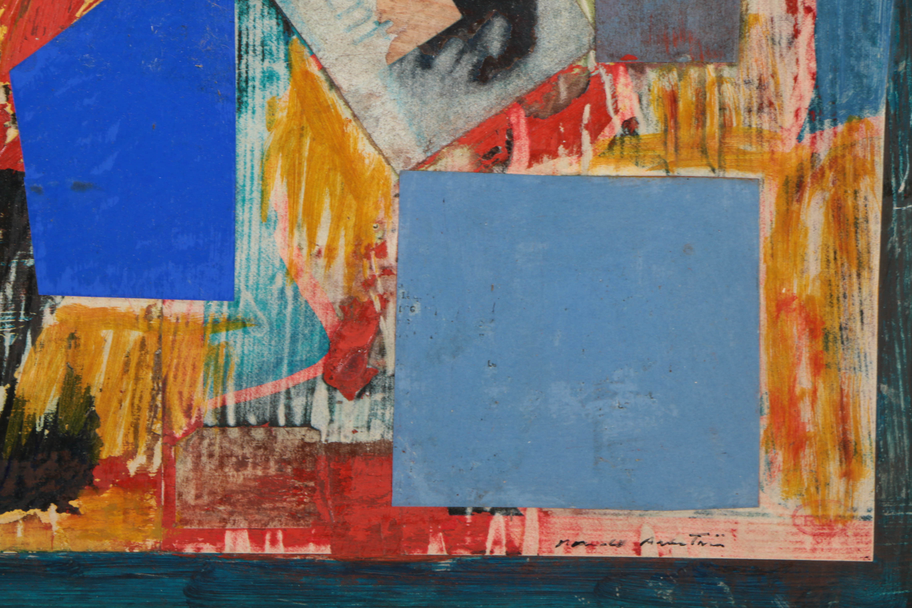 Assortment of Ronald Ahlström Mix Media Collage on Board