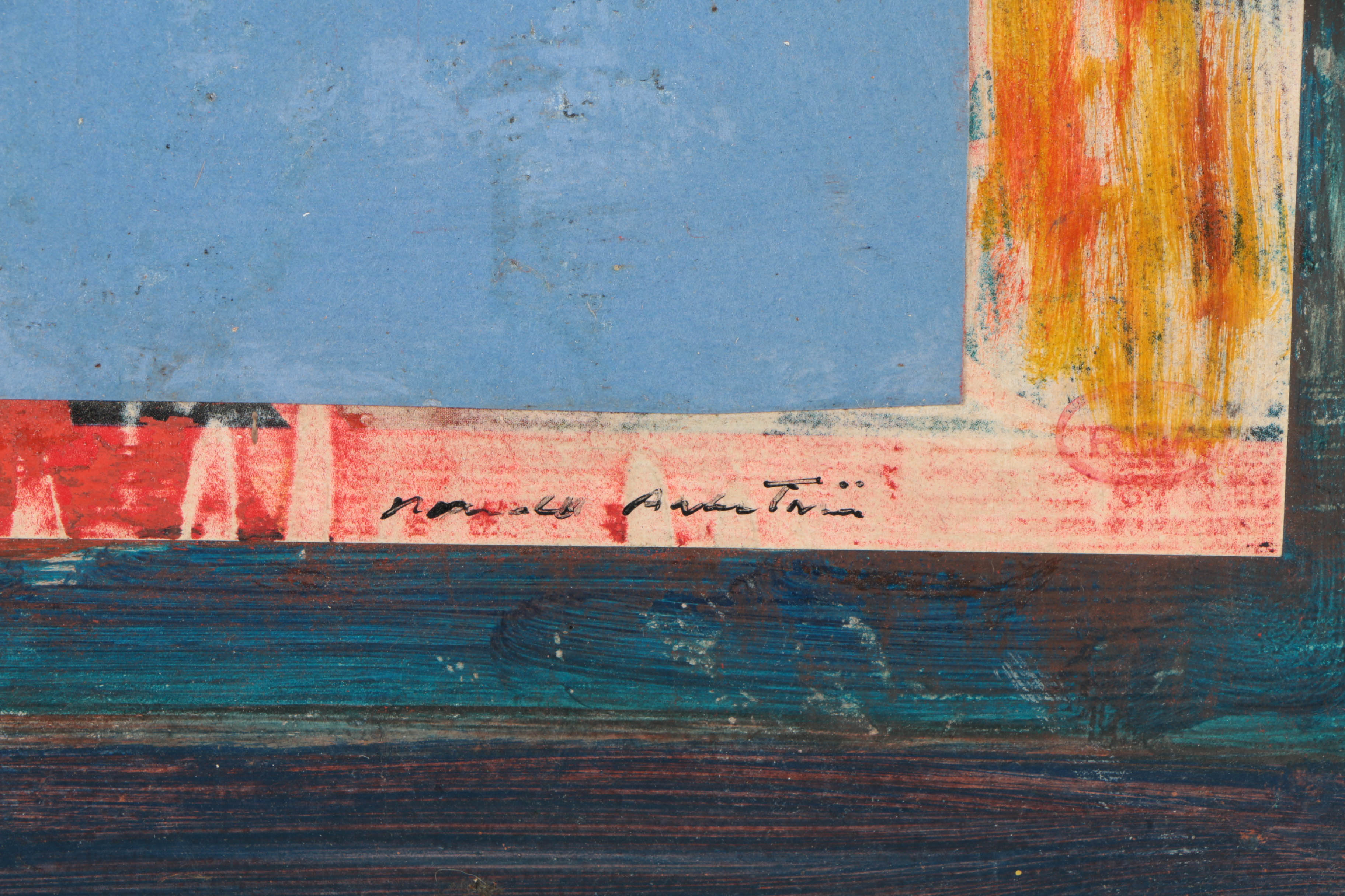 Assortment of Ronald Ahlström Mix Media Collage on Board