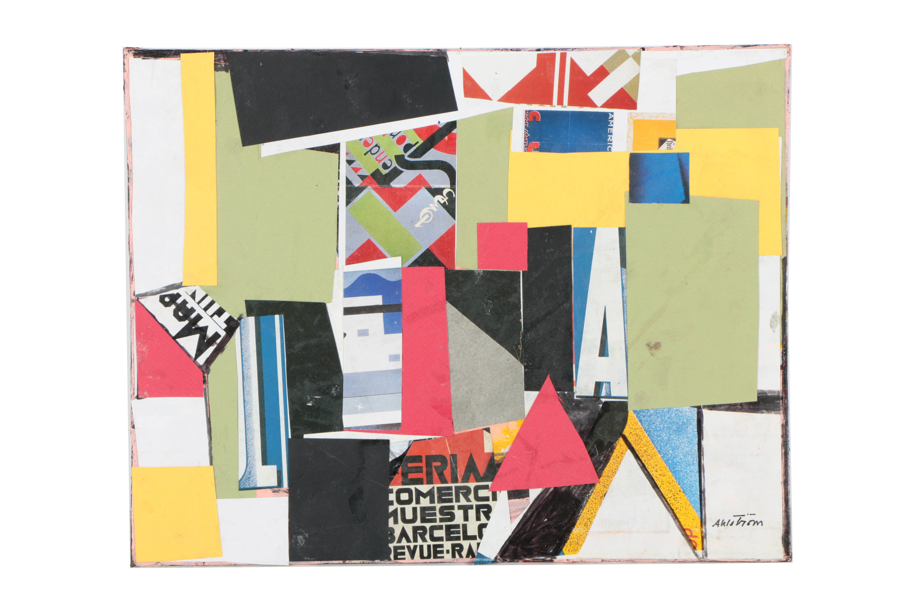 Assortment of Ronald Ahlström Mix Media Collage on Board
