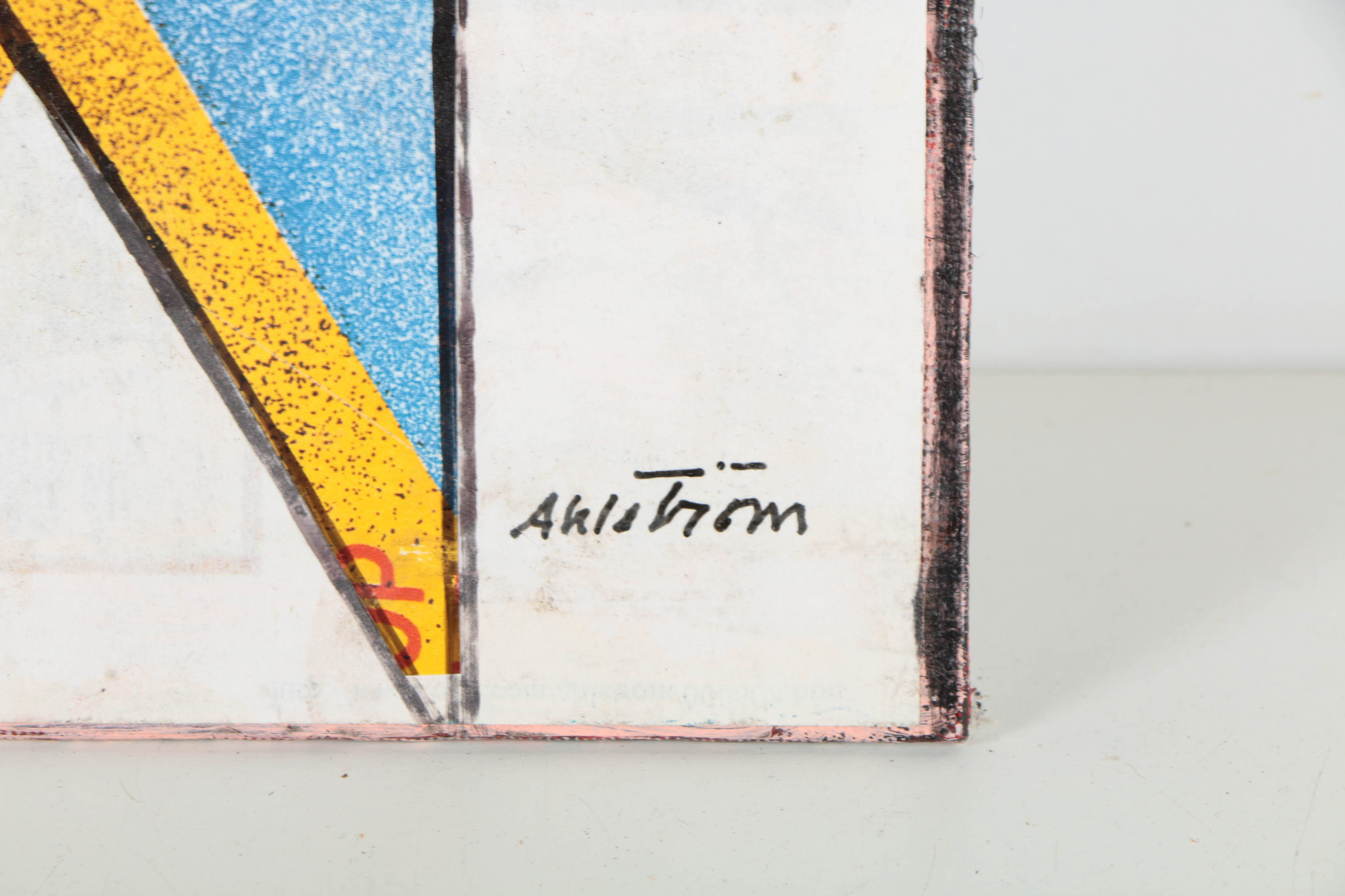 Assortment of Ronald Ahlström Mix Media Collage on Board