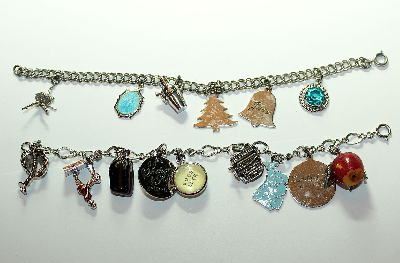 Eclectic Costume Jewelry Collection with Glass Monogram Plate