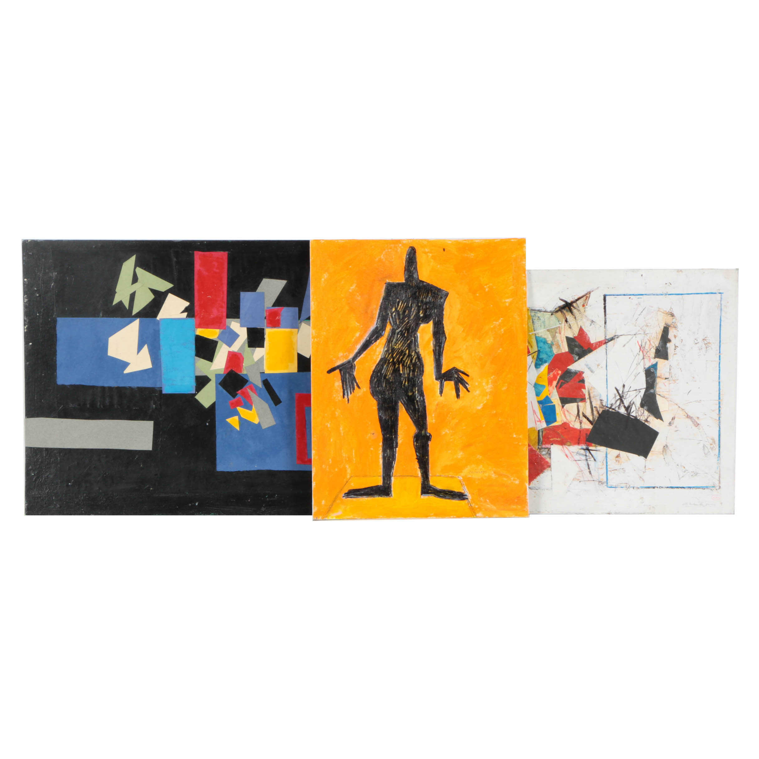 Collection of Ronald Ahlström Mixed Media Compositions on Board