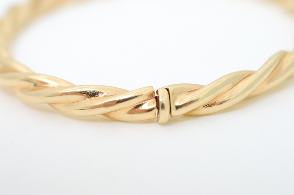 14K Yellow Gold Electroform Bracelet