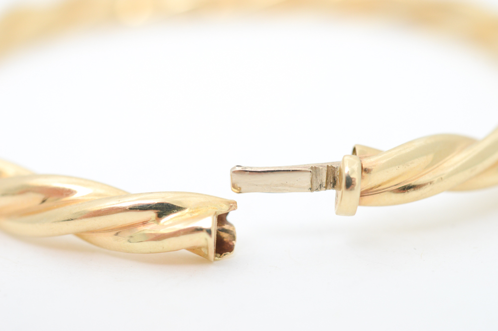 14K Yellow Gold Electroform Bracelet