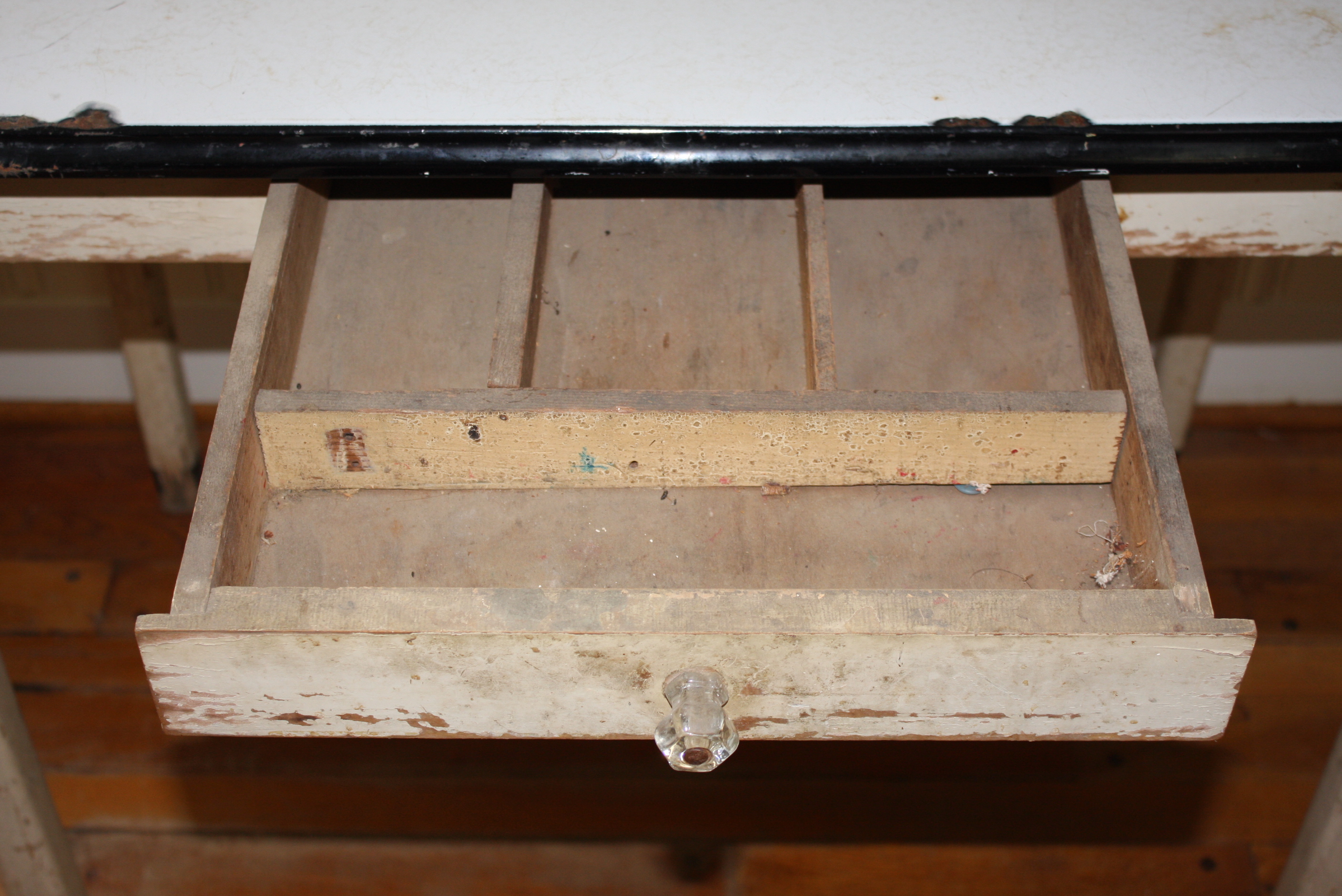 Vintage Metal Top Writing Desk