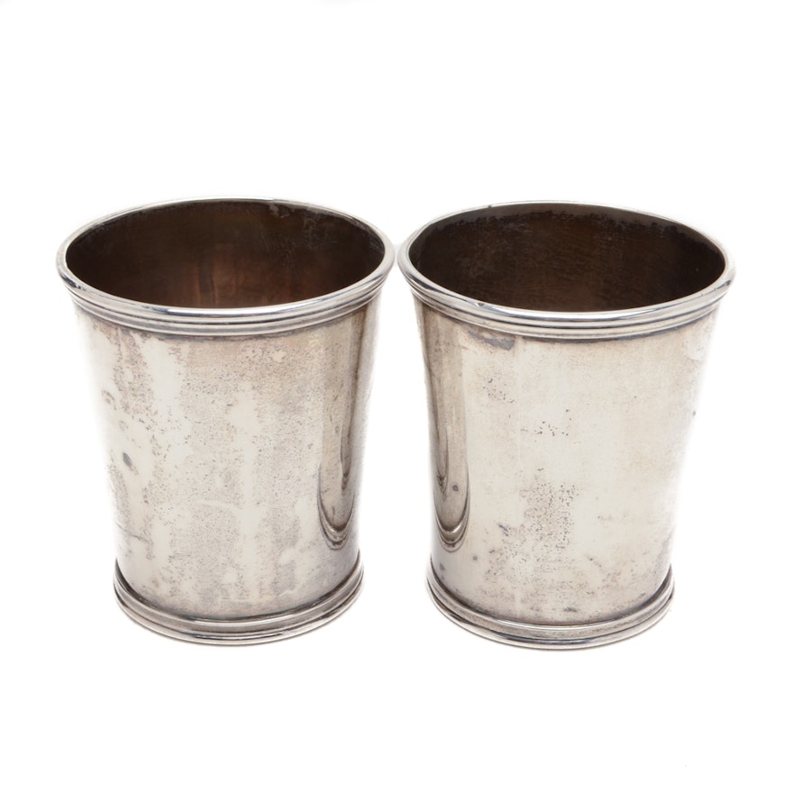 Pair of Antique Duhme & Co. Coin Silver Julep Cups