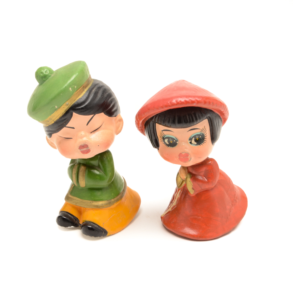 1960s Asian "Kiss Me" Bobbleheads