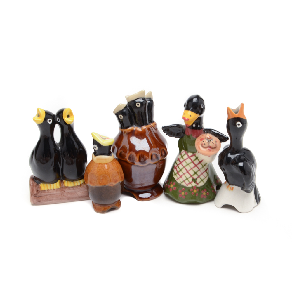 Ceramic Bird Pie Funnels