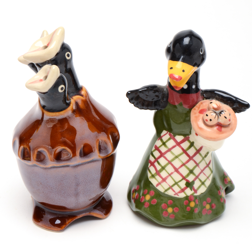 Ceramic Bird Pie Funnels