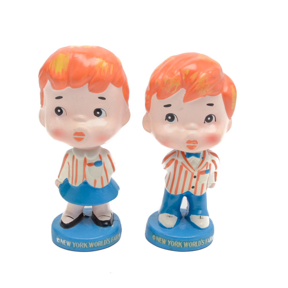 1963 New York World's Fair "Kiss Me" Bobbleheads