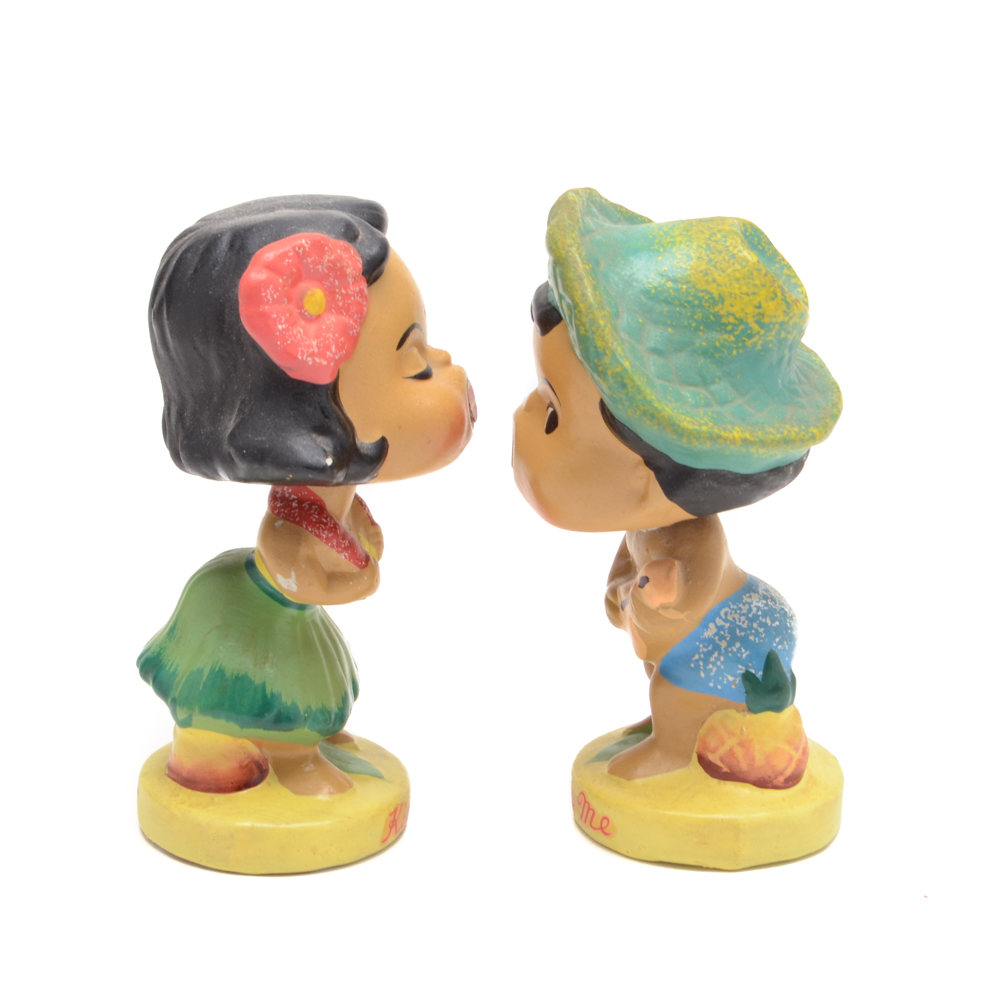 1960s Tropical "Kiss Me" Bobbleheads