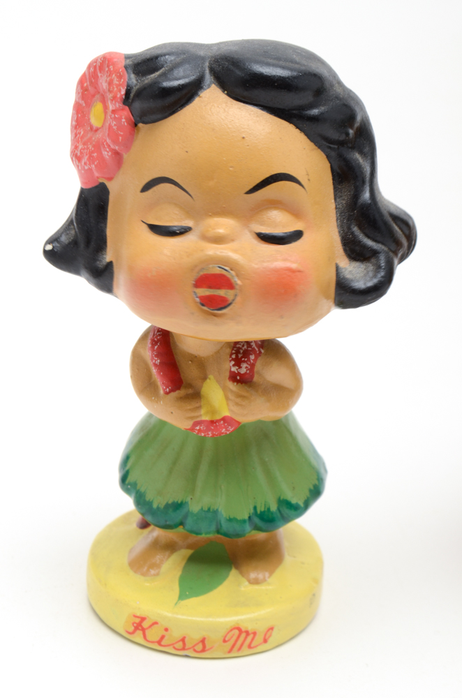 1960s Tropical "Kiss Me" Bobbleheads