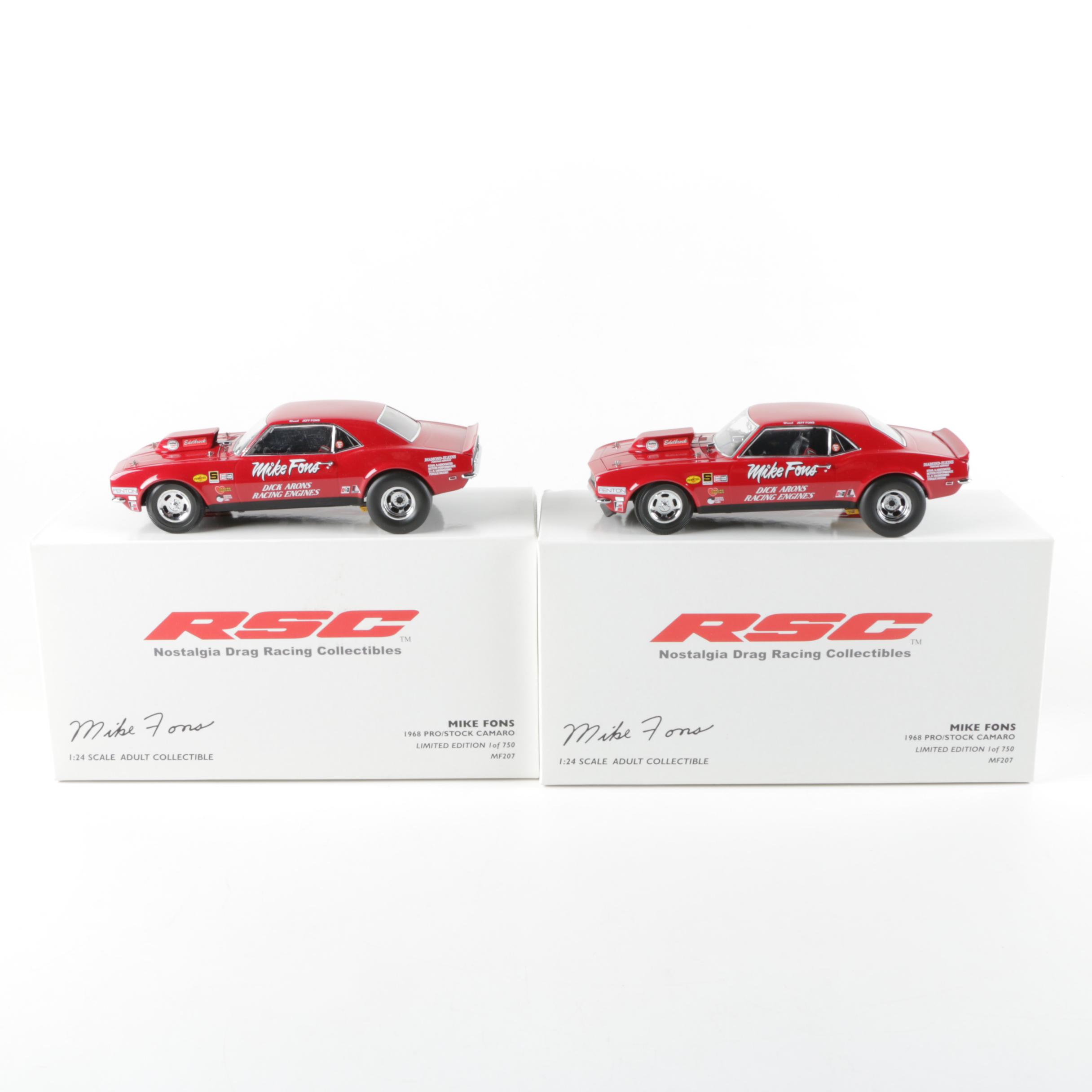 Limited Edition RSC 1968 Pro/Stock Camaro Die-Cast Cars