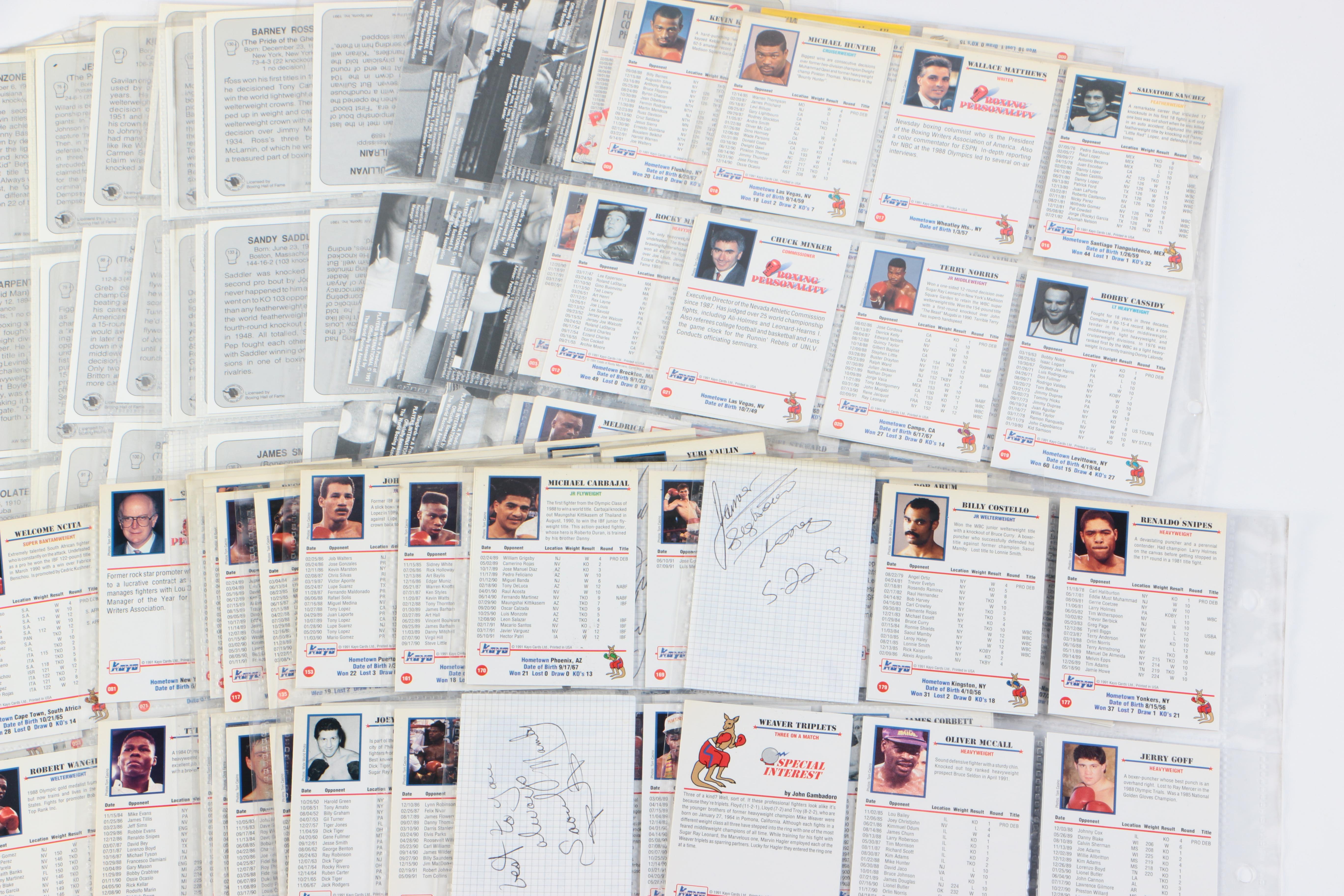 Large Collection of 1990s Boxing Trading Cards with Six Autographs