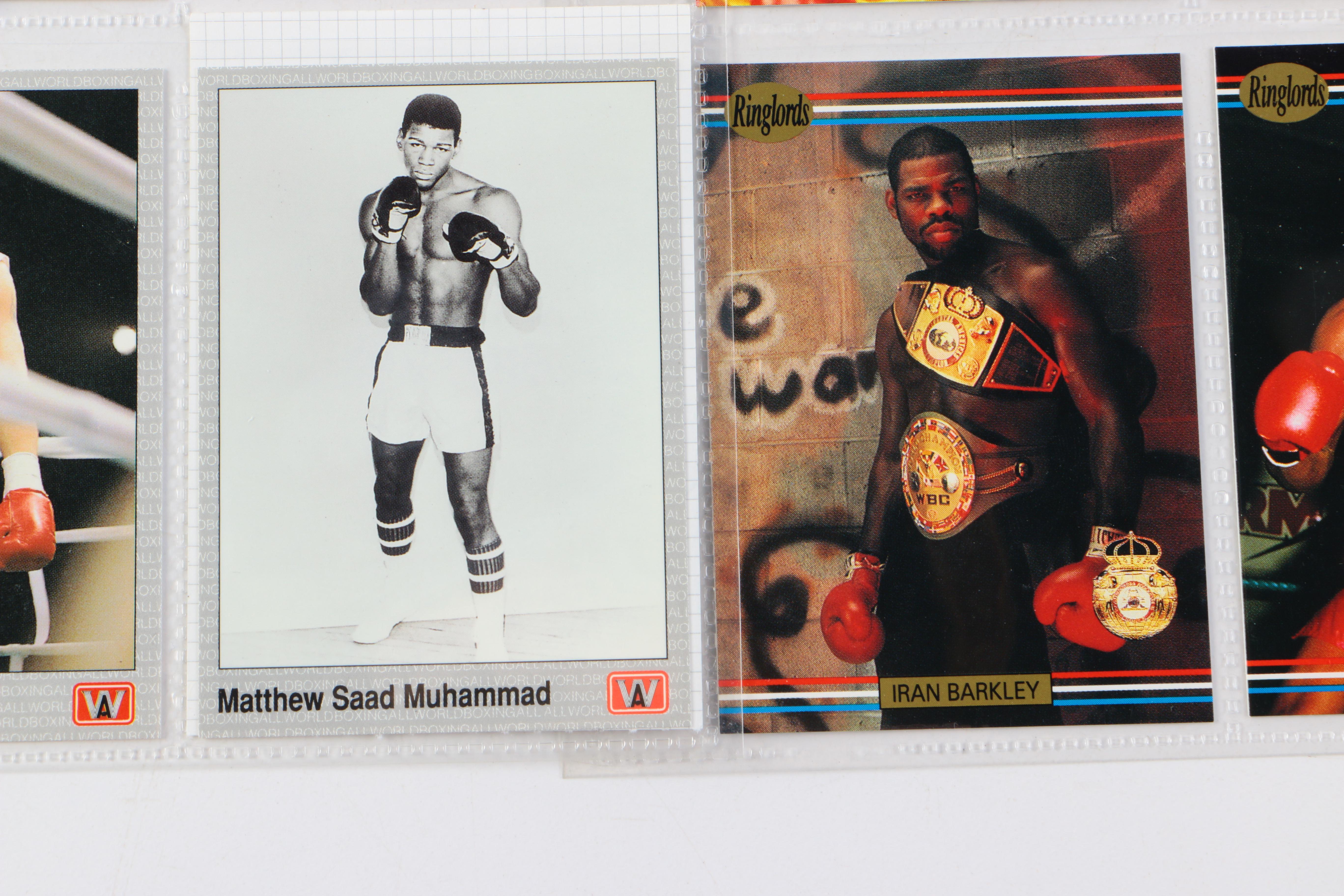 Large Collection of 1990s Boxing Trading Cards with Six Autographs