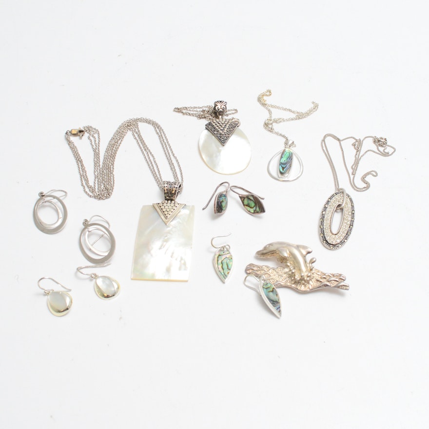 Sterling Silver Natural Shell Jewelry