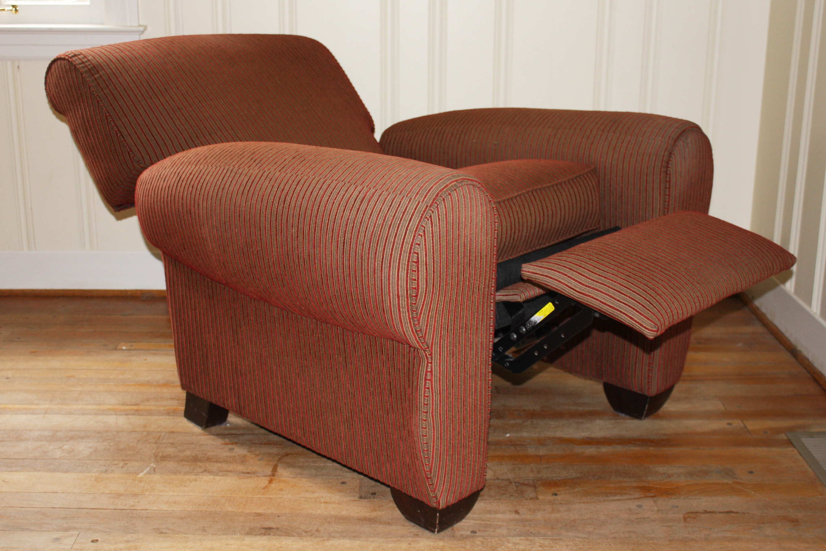Red Striped Club Chair Recliner by La-Z-Boy