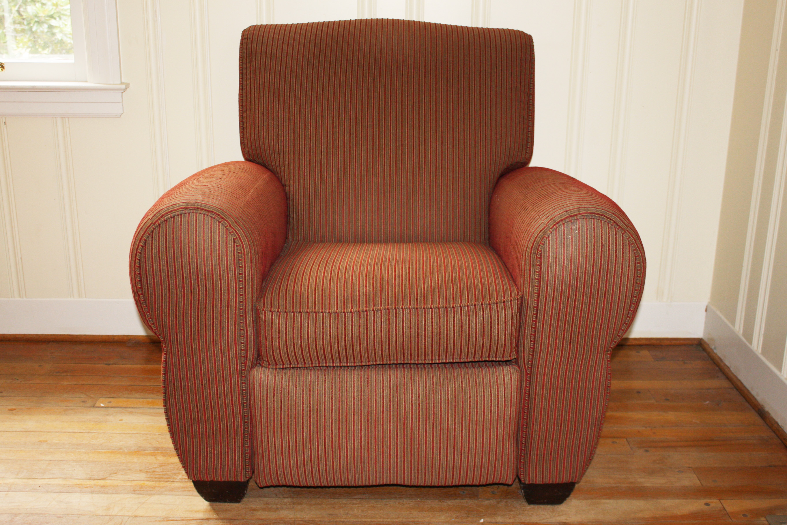 Red Striped Club Chair Recliner by La-Z-Boy