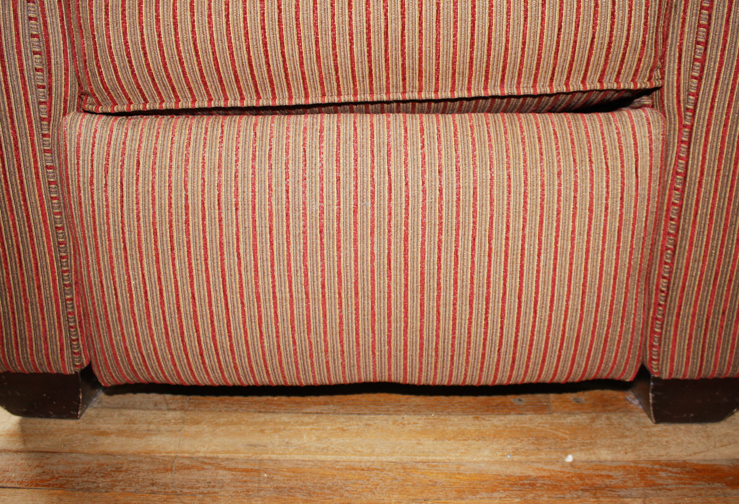 Red Striped Club Chair Recliner by La-Z-Boy