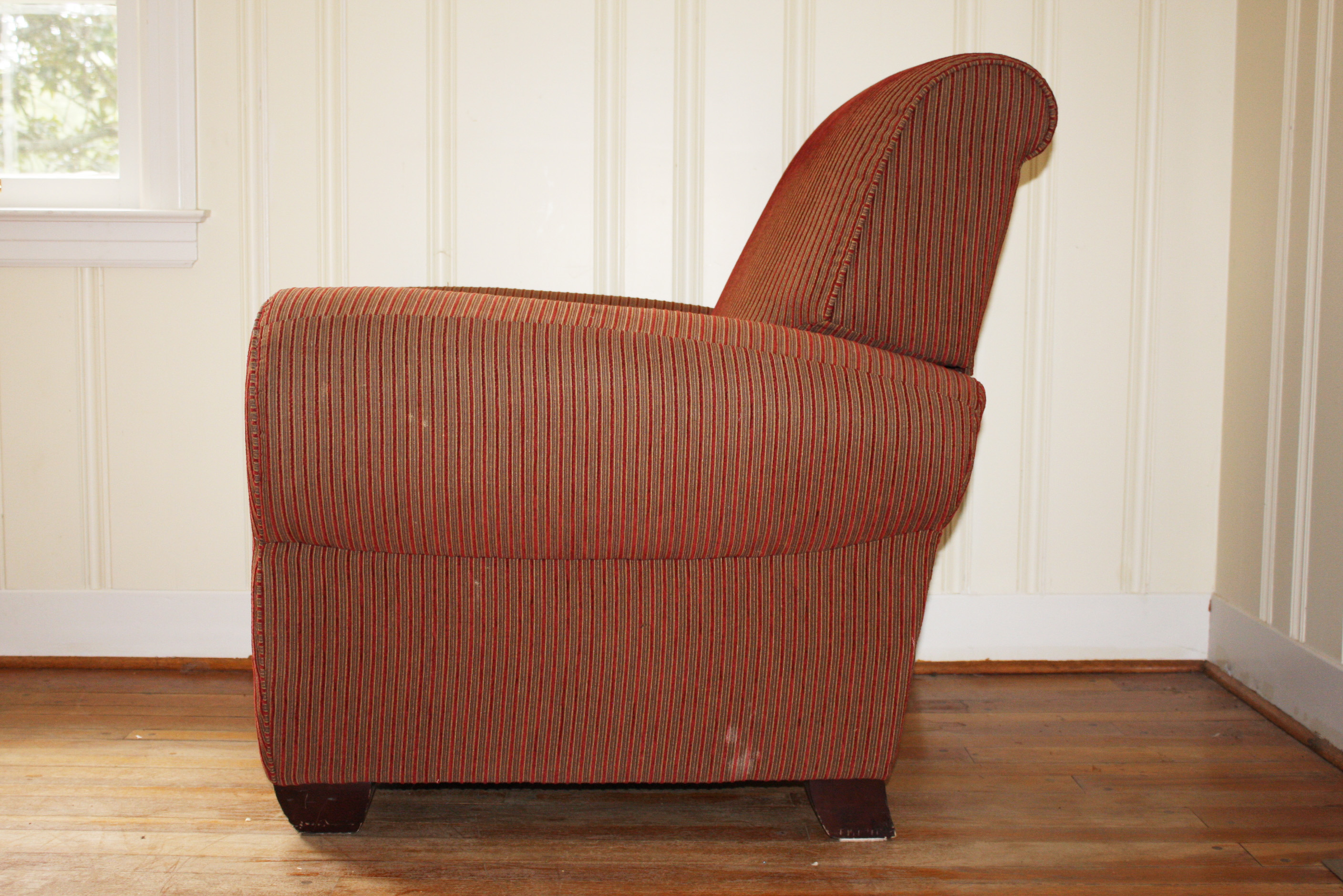 Red Striped Club Chair Recliner by La-Z-Boy