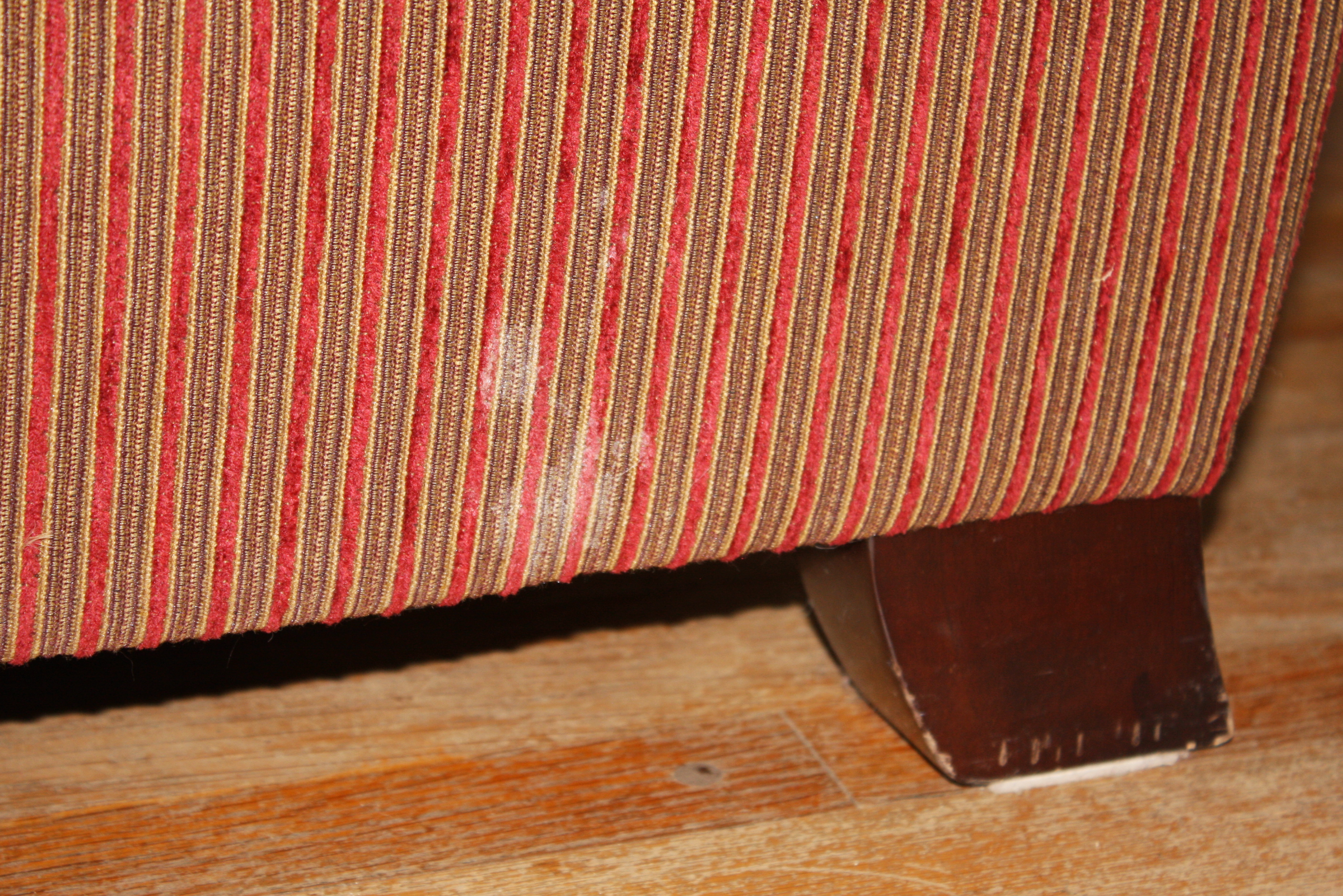 Red Striped Club Chair Recliner by La-Z-Boy