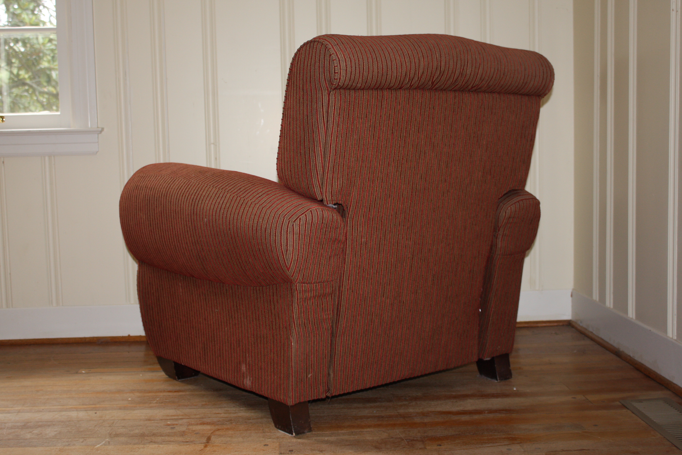 Red Striped Club Chair Recliner by La-Z-Boy