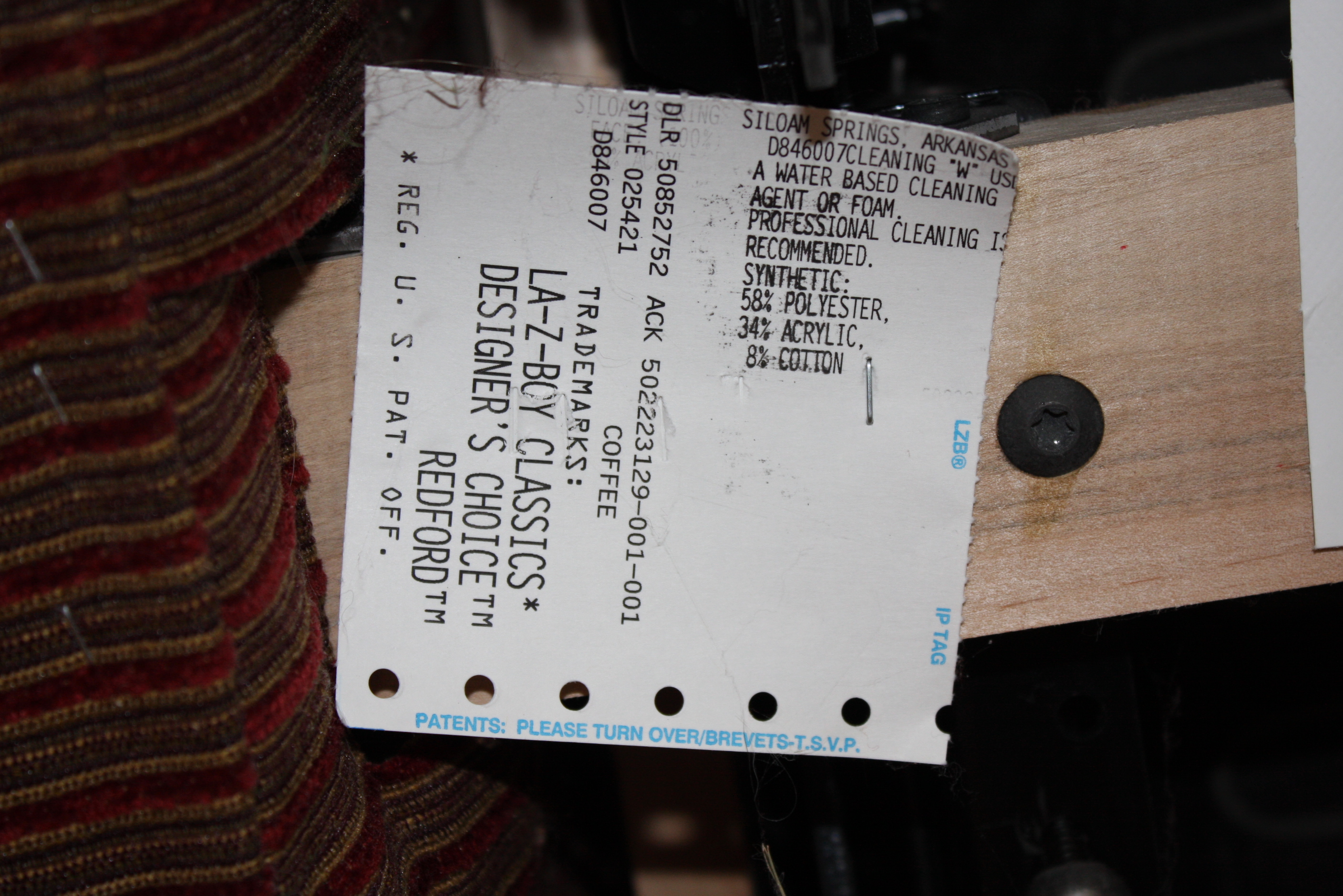 Red Striped Club Chair Recliner by La-Z-Boy