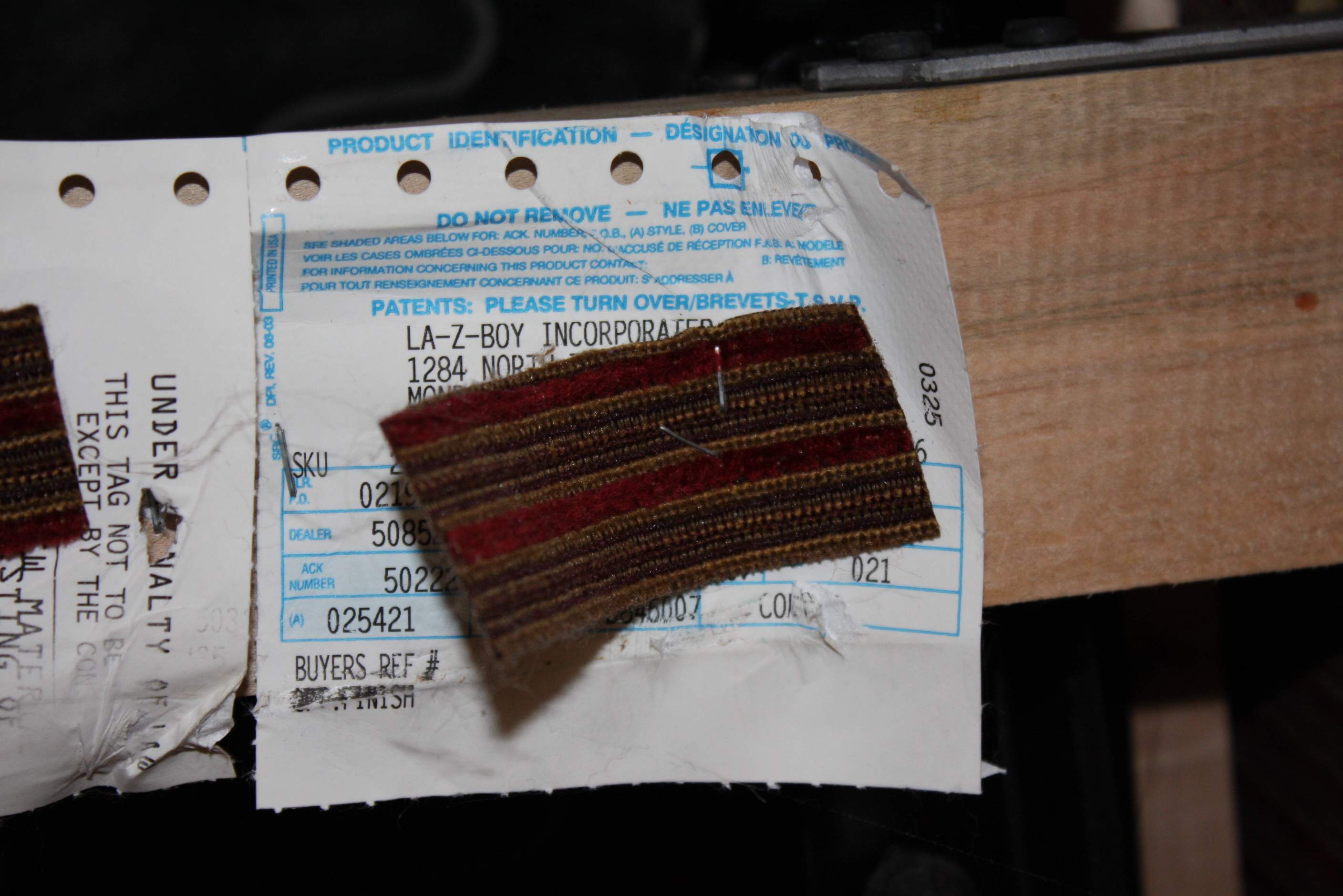 Red Striped Club Chair Recliner by La-Z-Boy