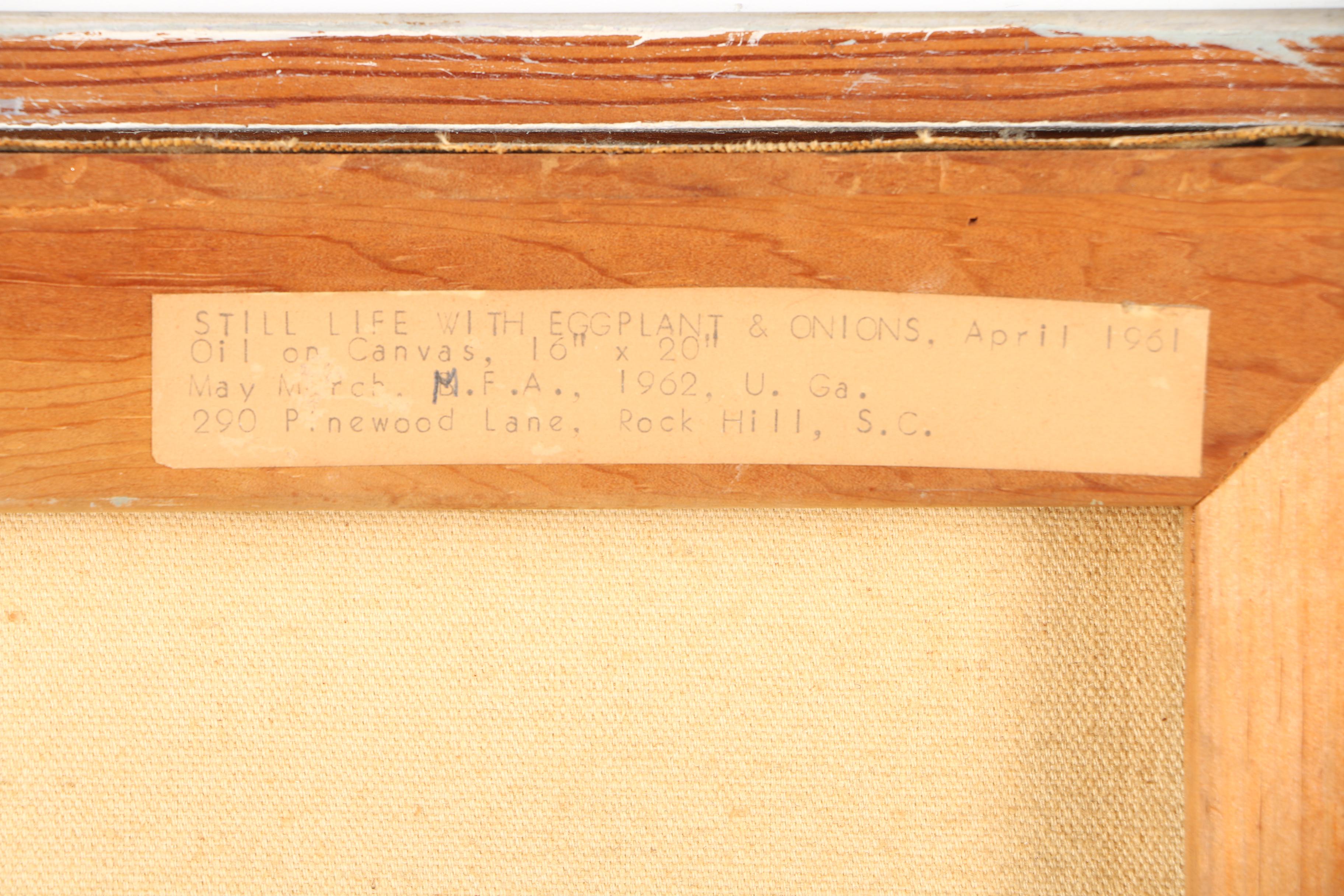 Oil Paintings Featuring "Still Life with Eggplant and Onions" by May March