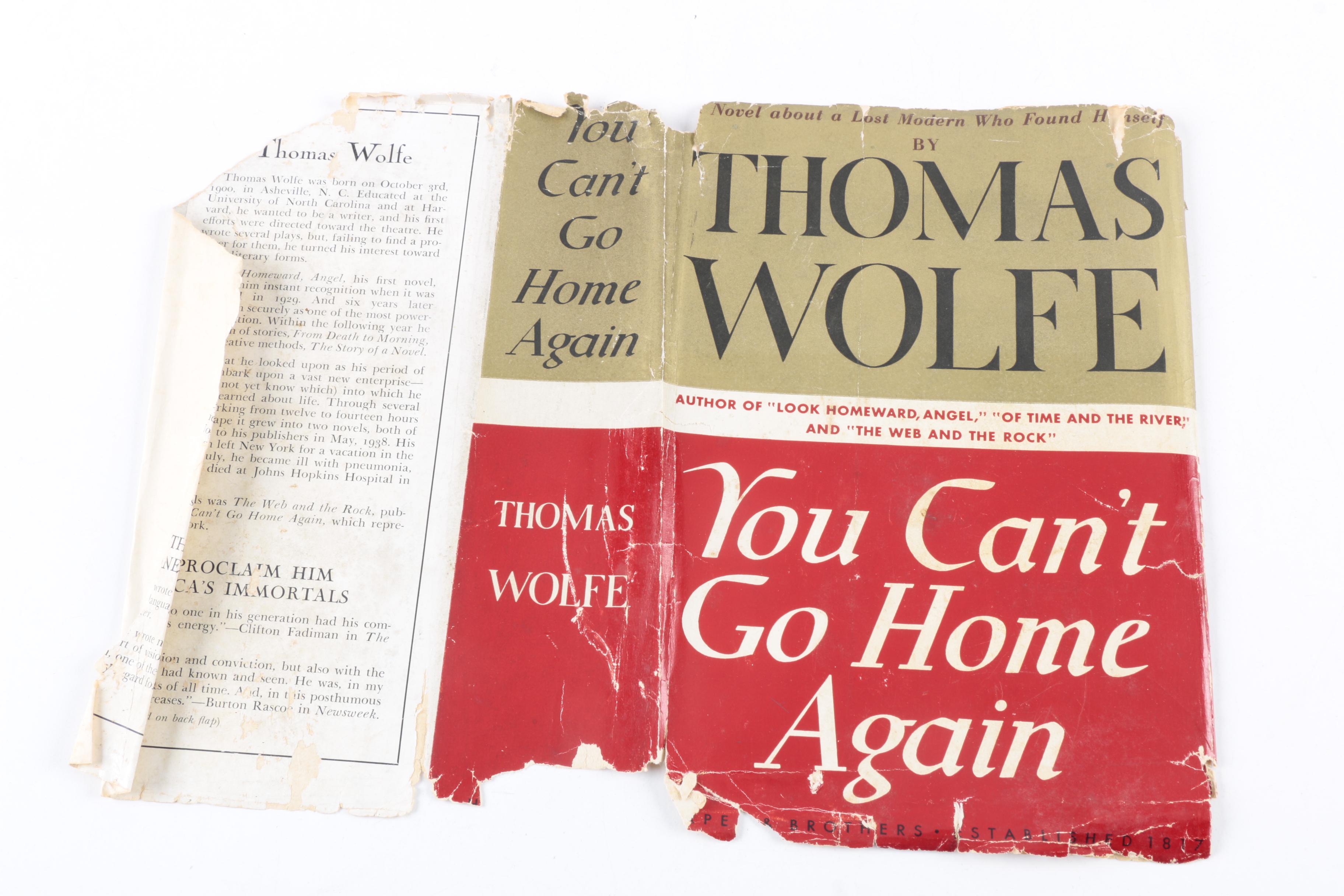 1940 First Trade Edition "You Can't Go Home Again" by Thomas Wolfe
