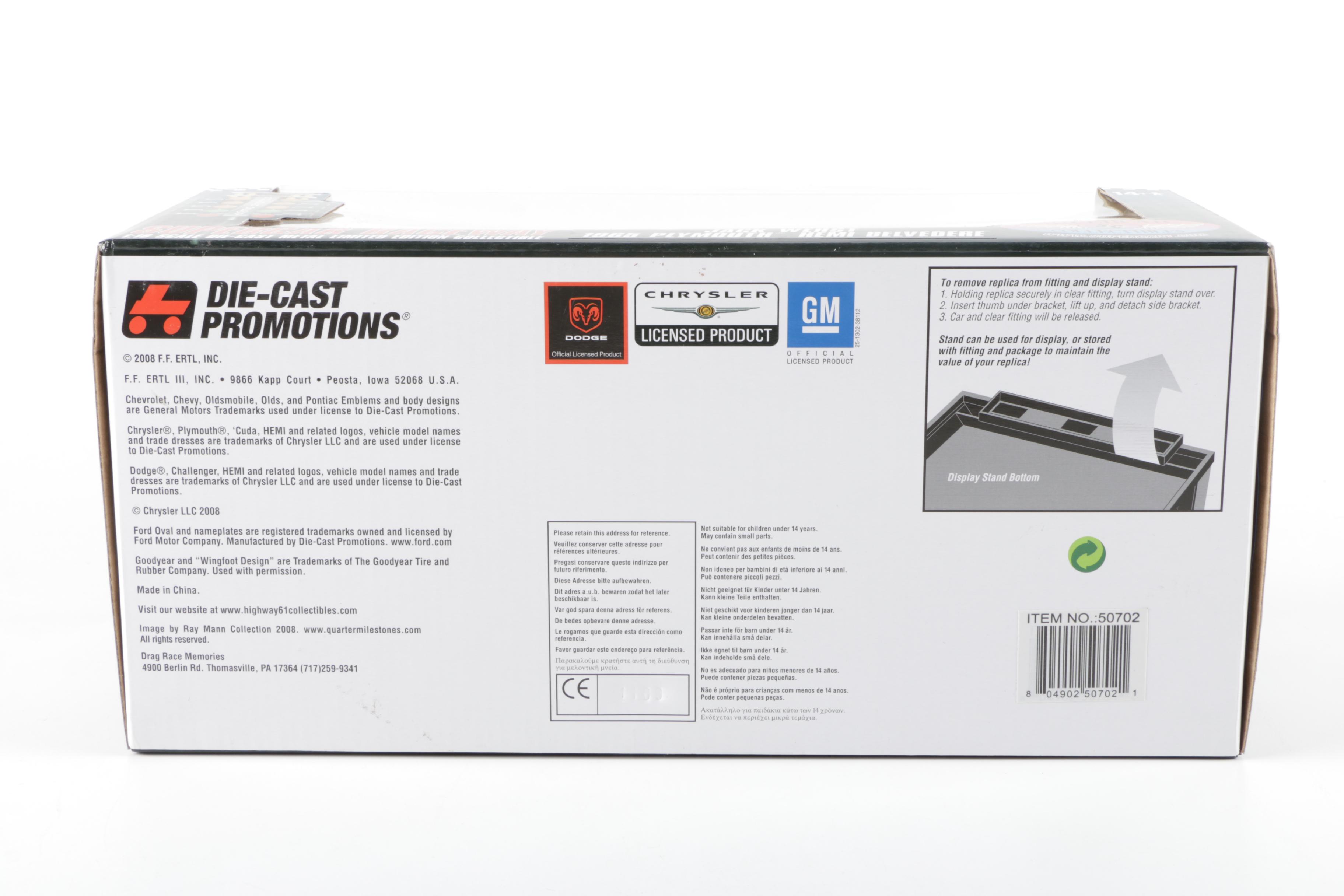 ERTL Supercar Raceway 1965 Plymouth Hemi Belvedere Die-Cast Cars