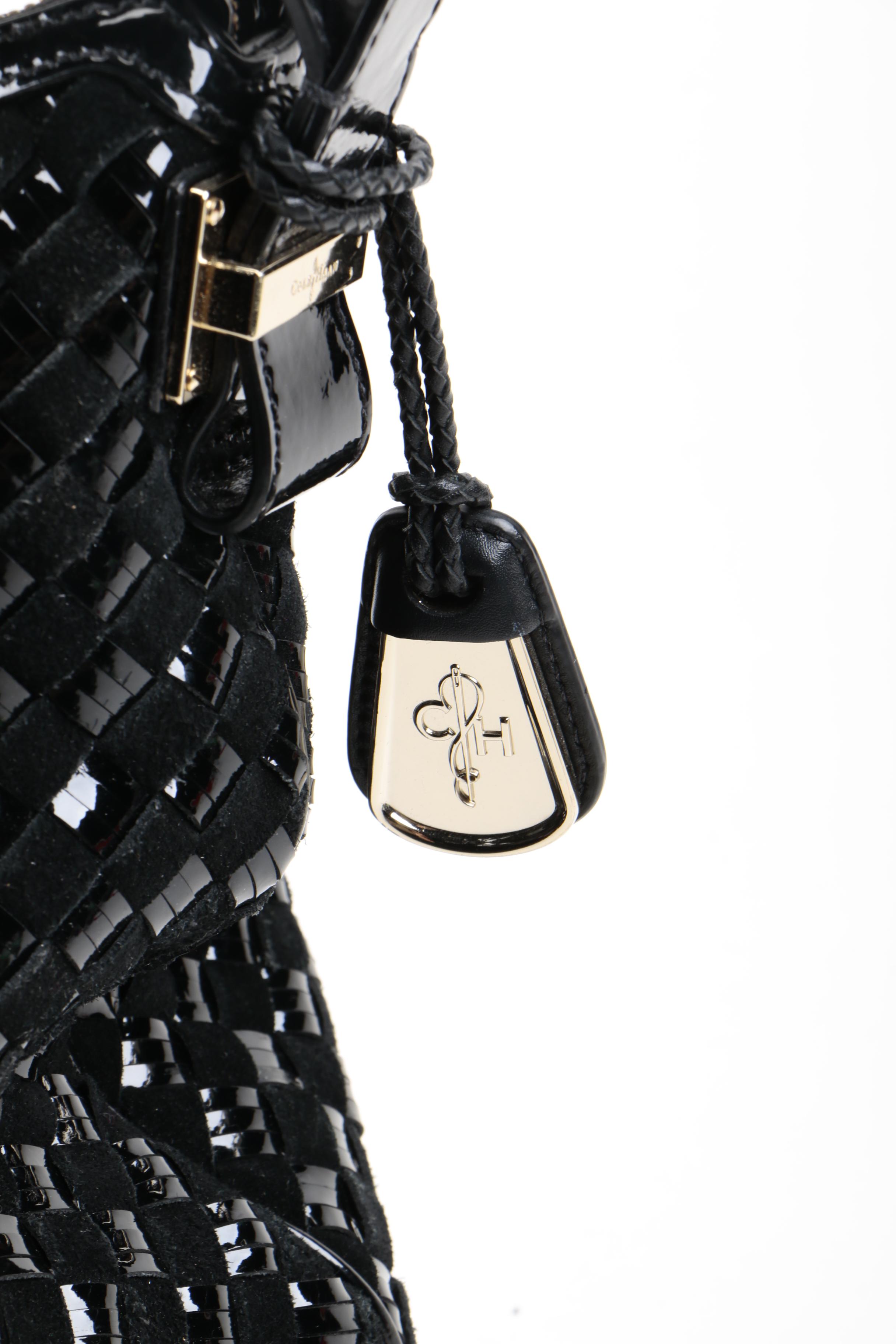 Cole Haan Patent Leather and Suede Woven Handbag