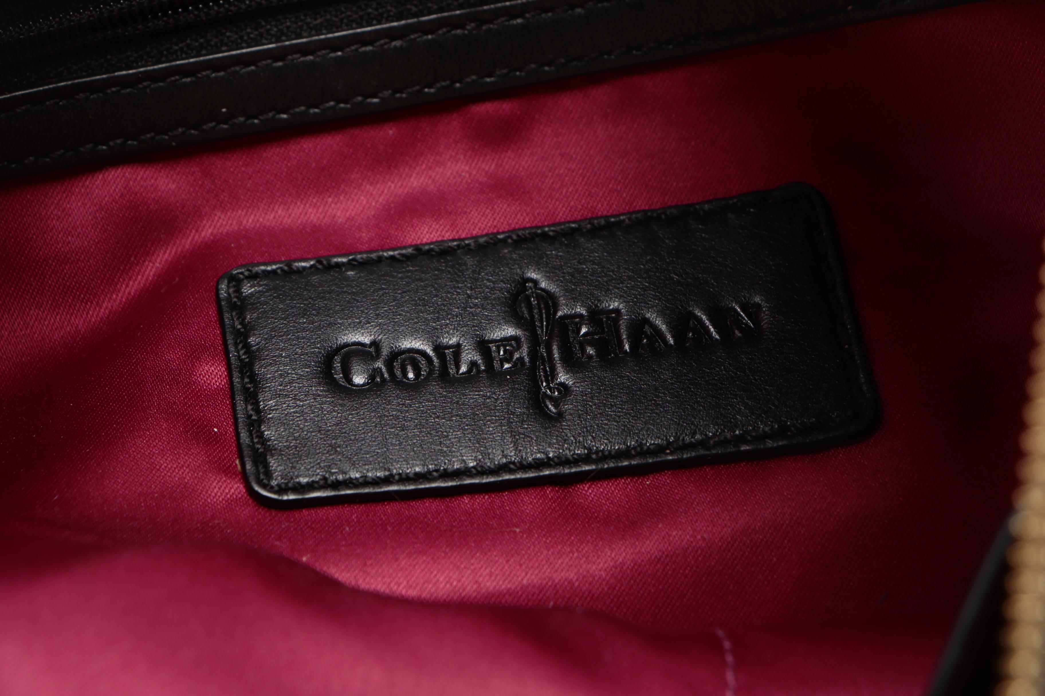 Cole Haan Patent Leather and Suede Woven Handbag