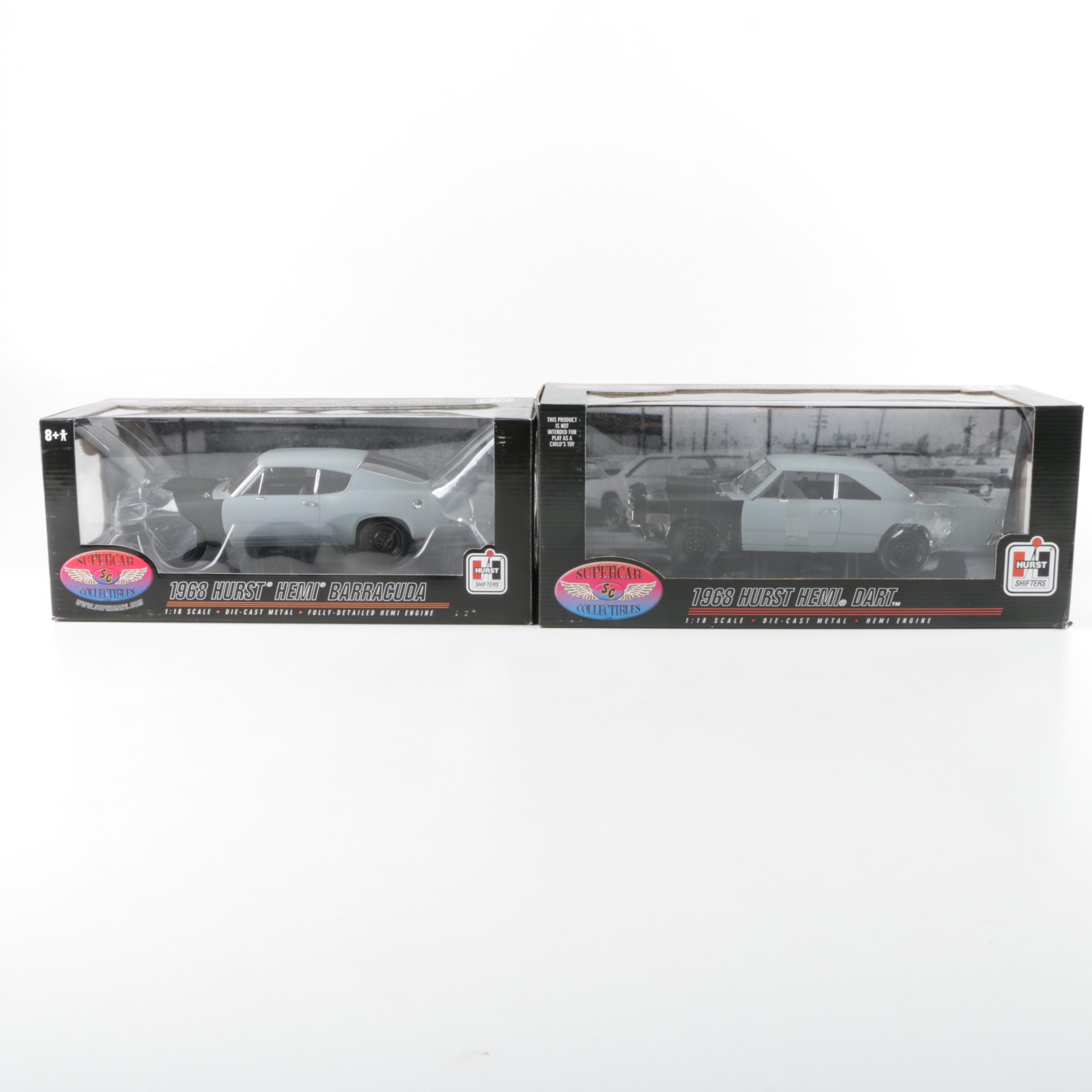 Two Supercar 1968 Hurst Shifters Hemi Die Cast Cars