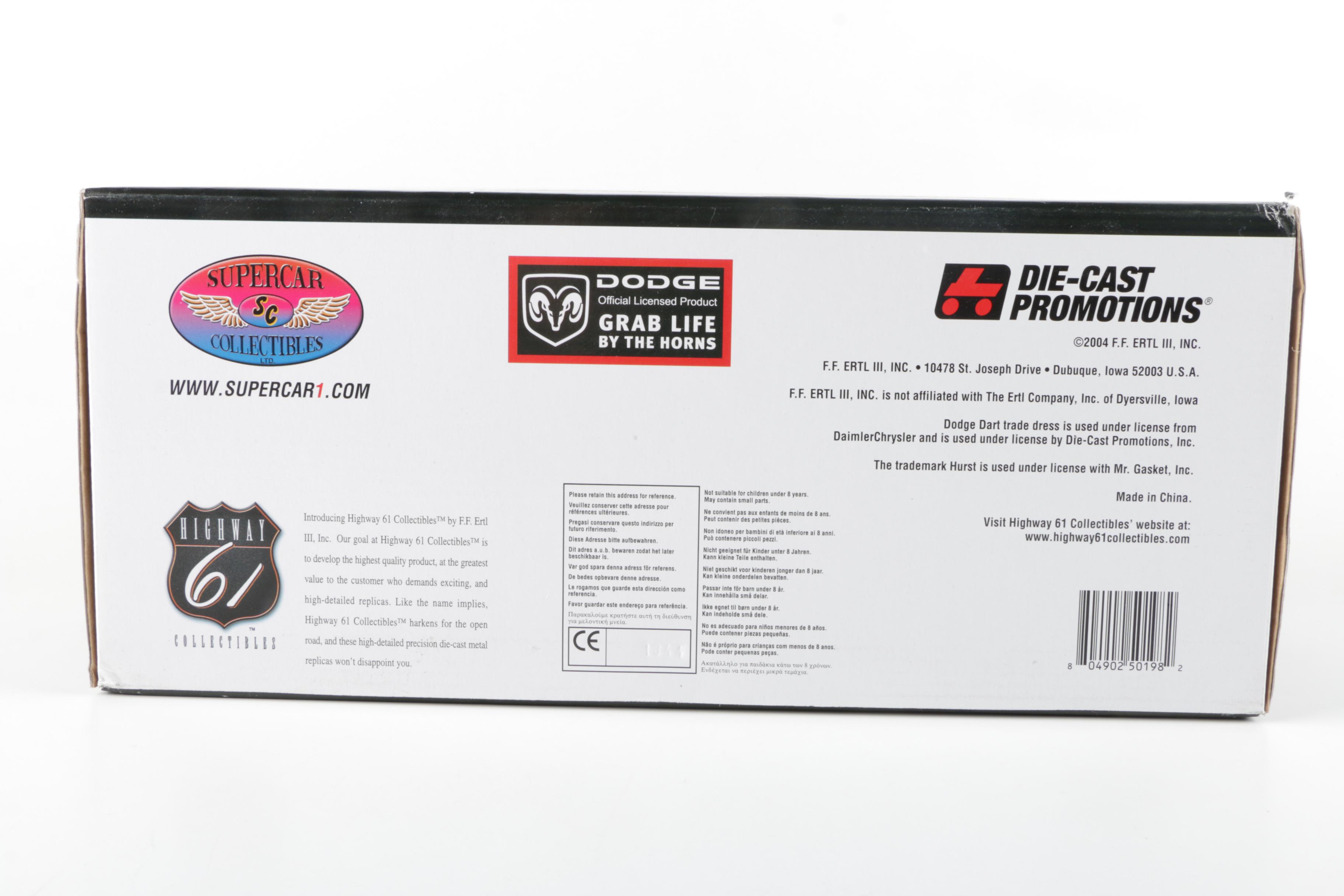 Two Supercar 1968 Hurst Shifters Hemi Die Cast Cars