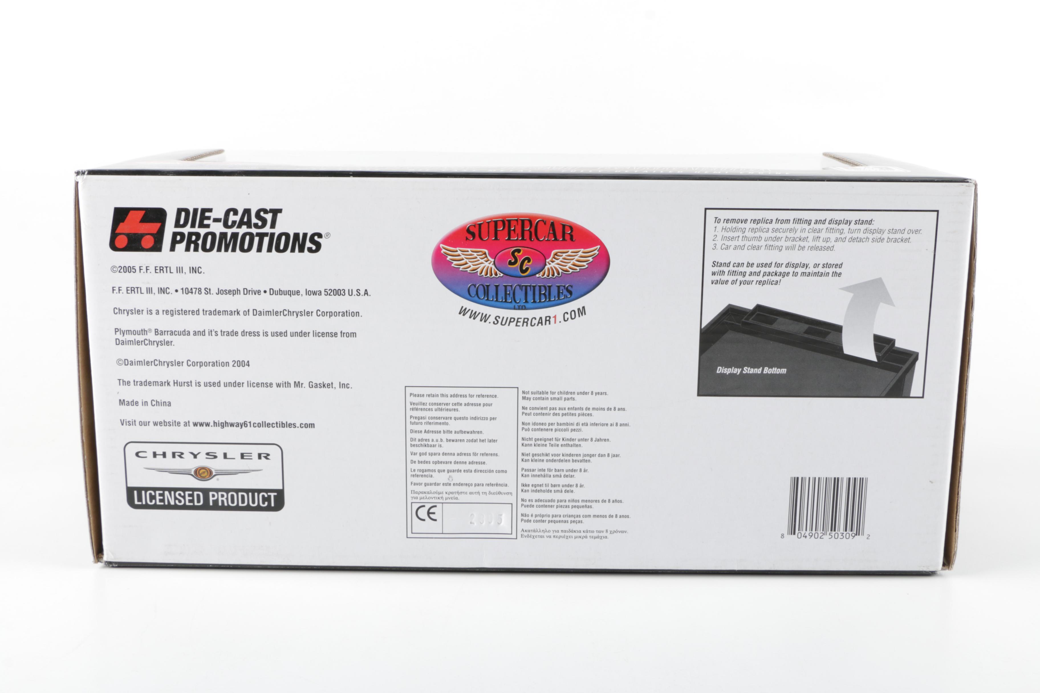 Two Supercar 1968 Hurst Shifters Hemi Die Cast Cars