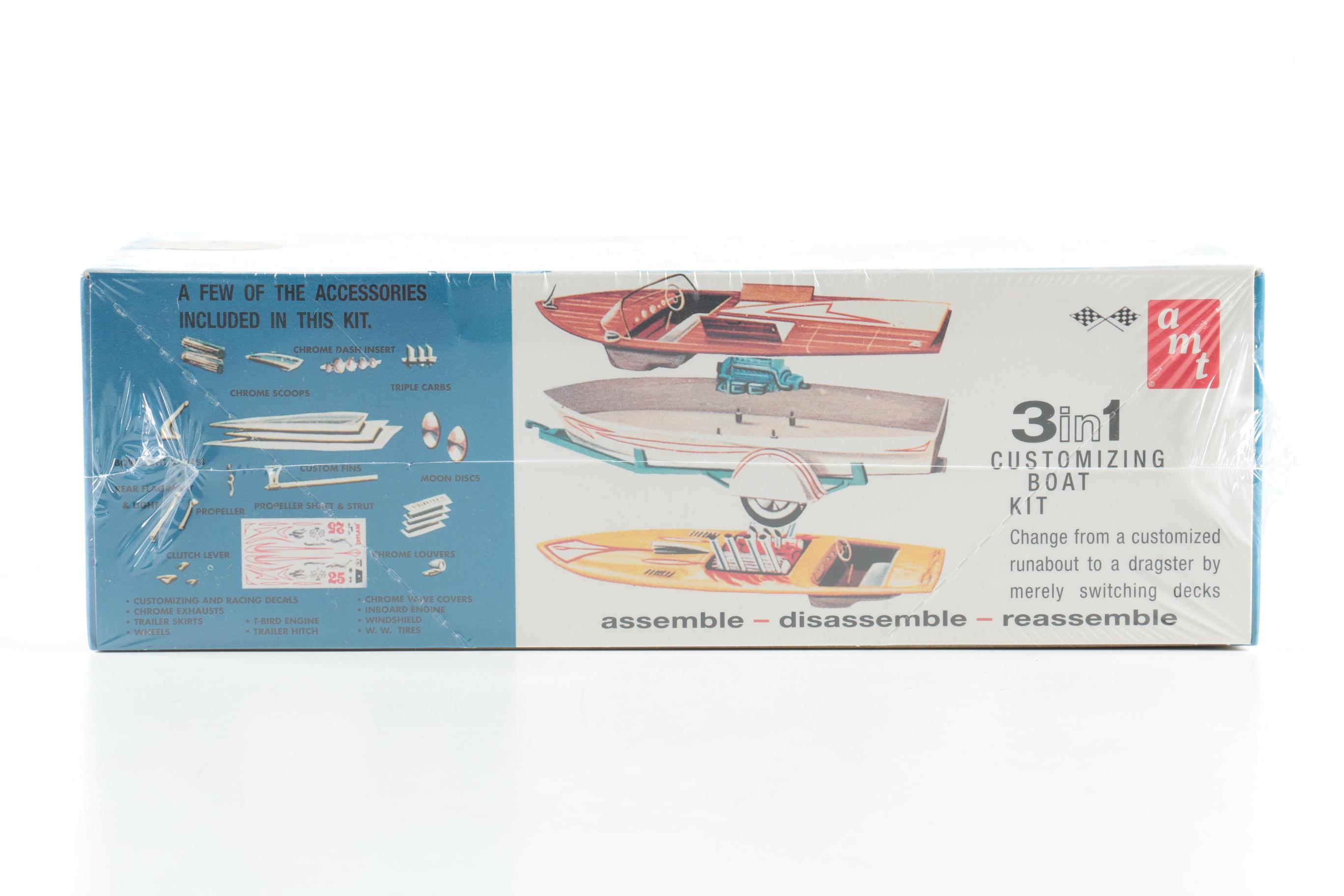 AMT Boat Kit and GMP 1:18 Scale Die Cast Trailer