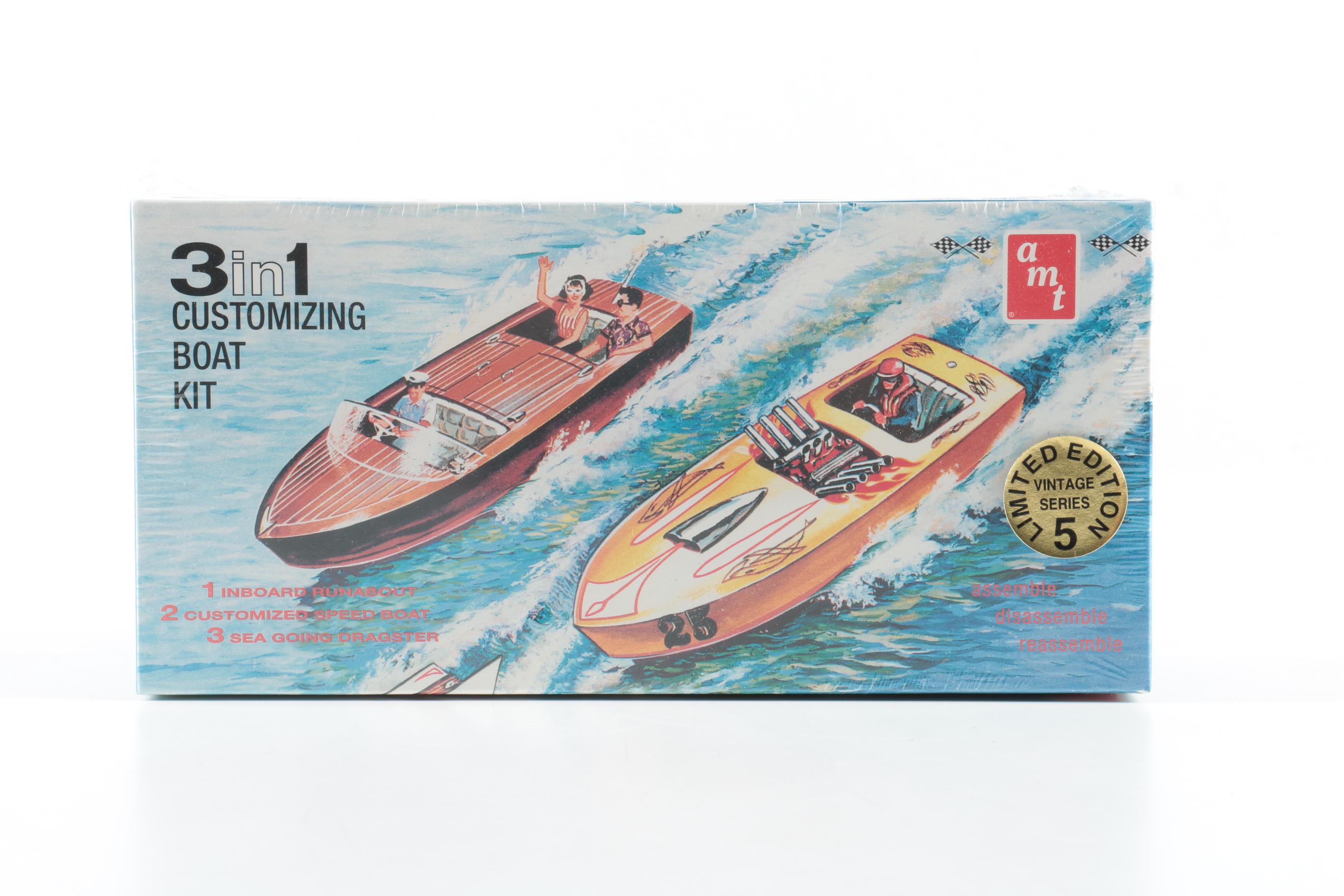 AMT Boat Kit and GMP 1:18 Scale Die Cast Trailer