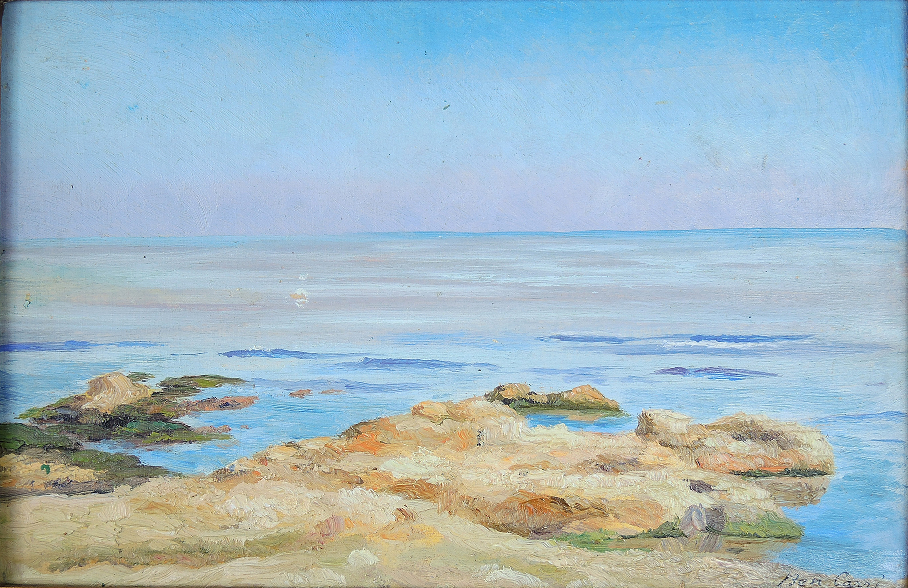 Ben Carré Antique Original Oil on Board "High Tide"