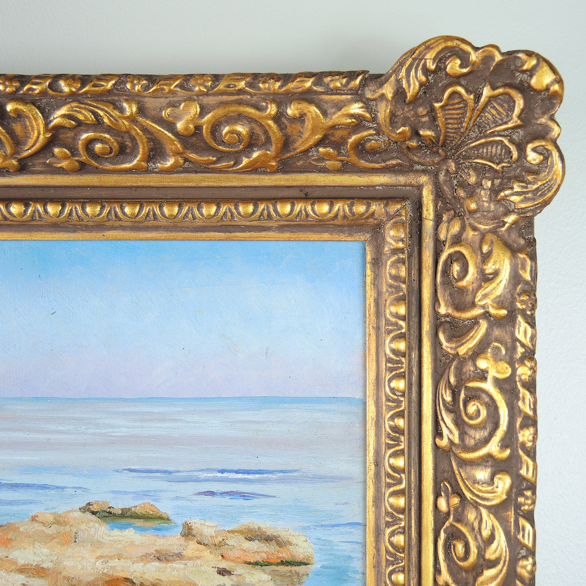 Ben Carré Antique Original Oil on Board "High Tide"