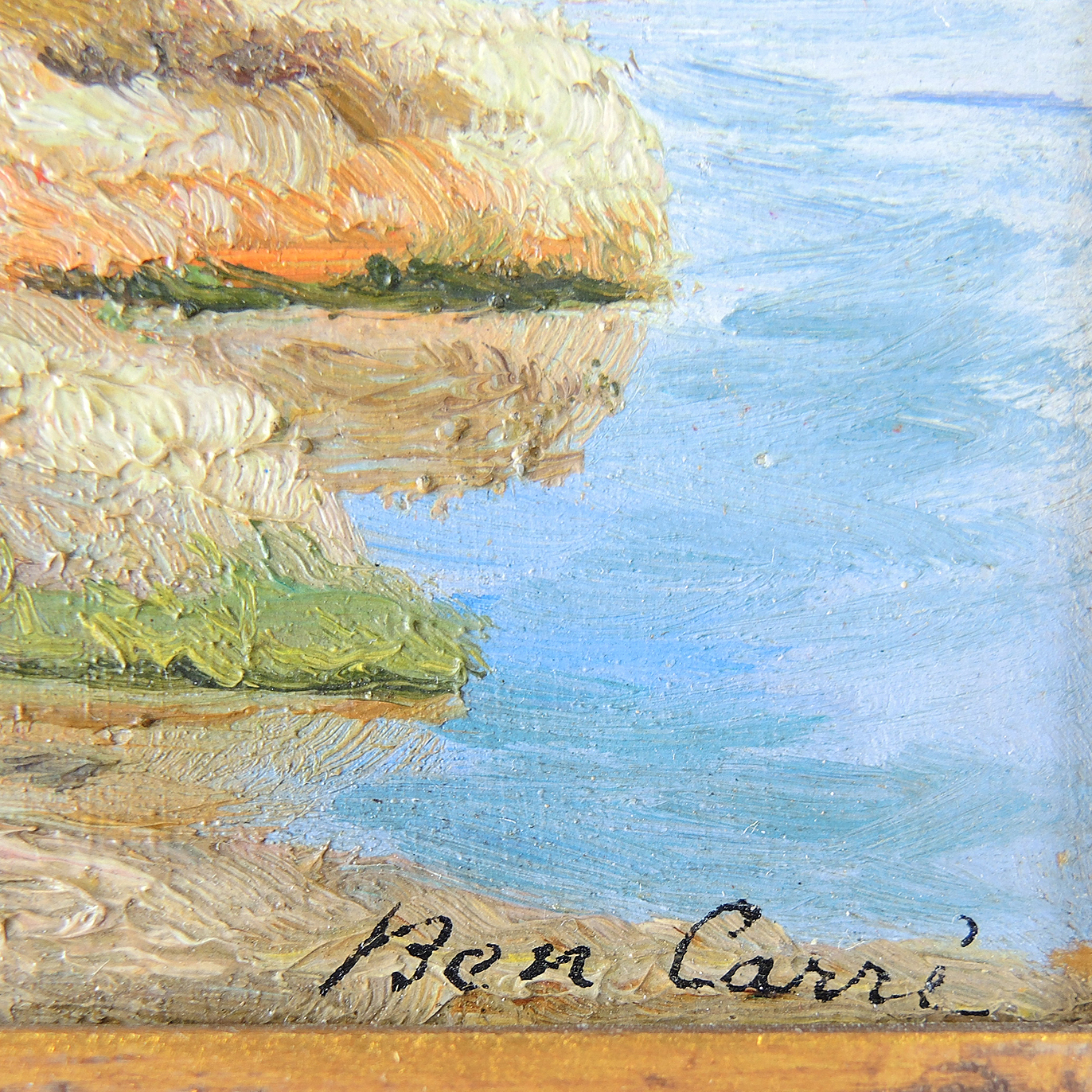 Ben Carré Antique Original Oil on Board "High Tide"