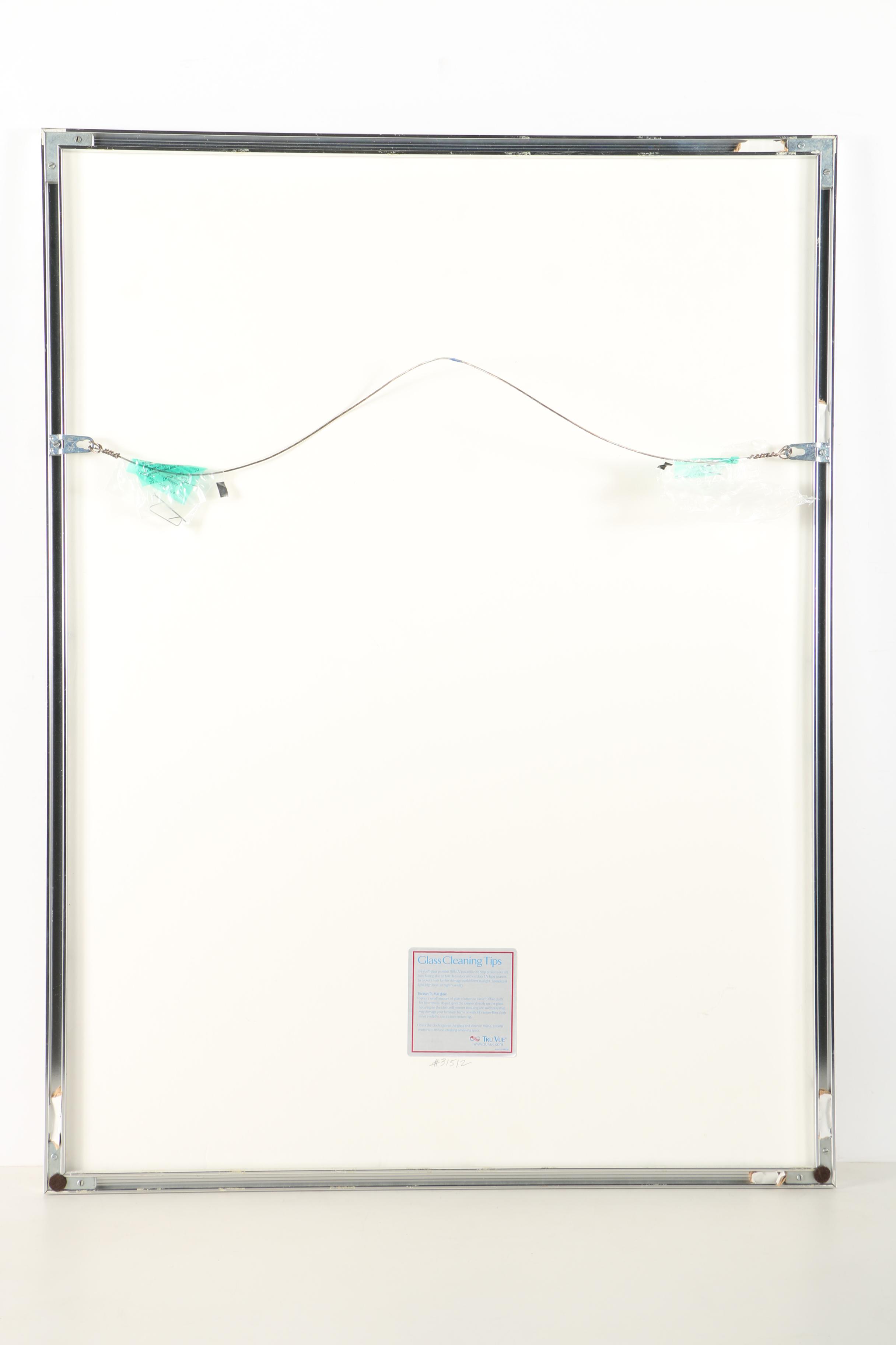 March Vintage Watercolor Painting on Paper of Figures in a Crowd