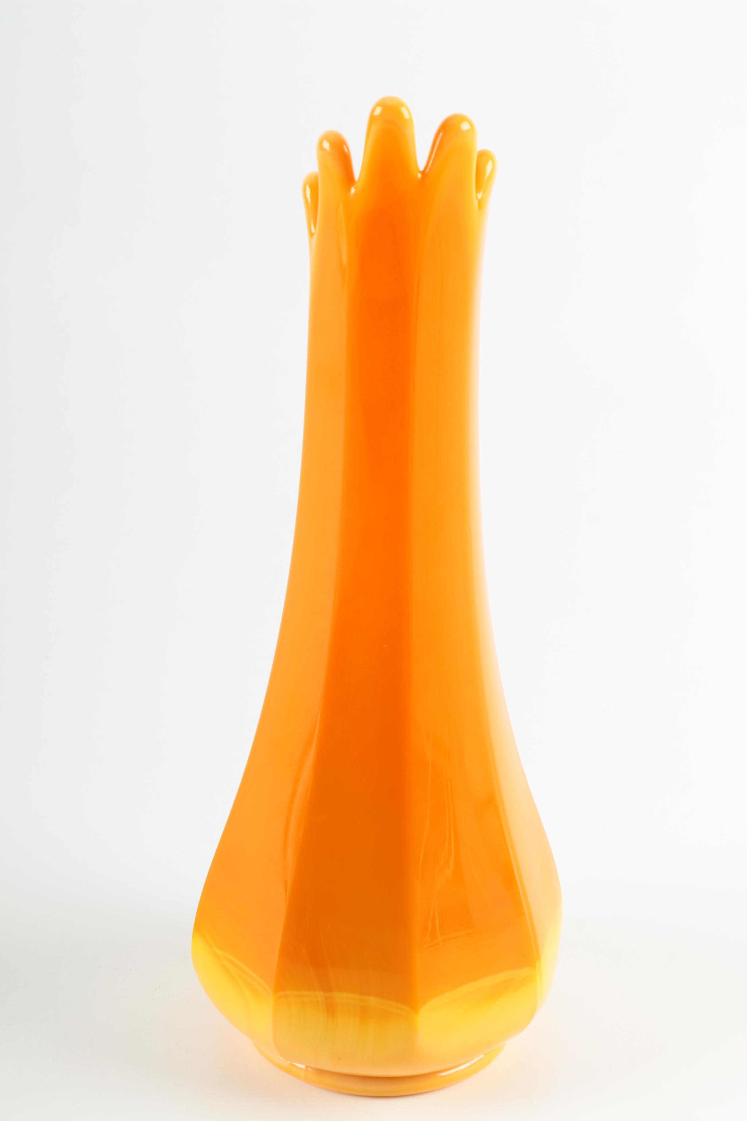 L. E. Smith Slag Swung Glass Vase