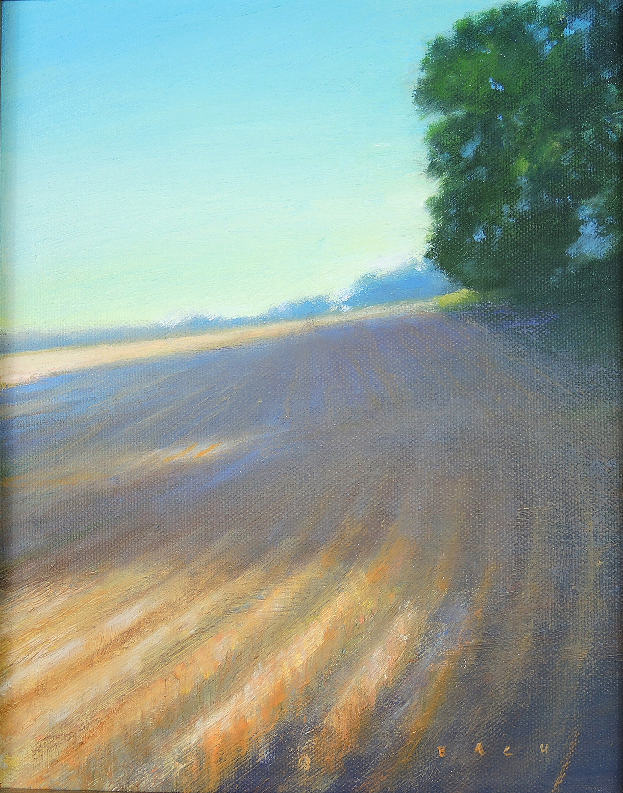 Stephen Bach Original Oil on Canvas Landscape "Wheat Stubble"