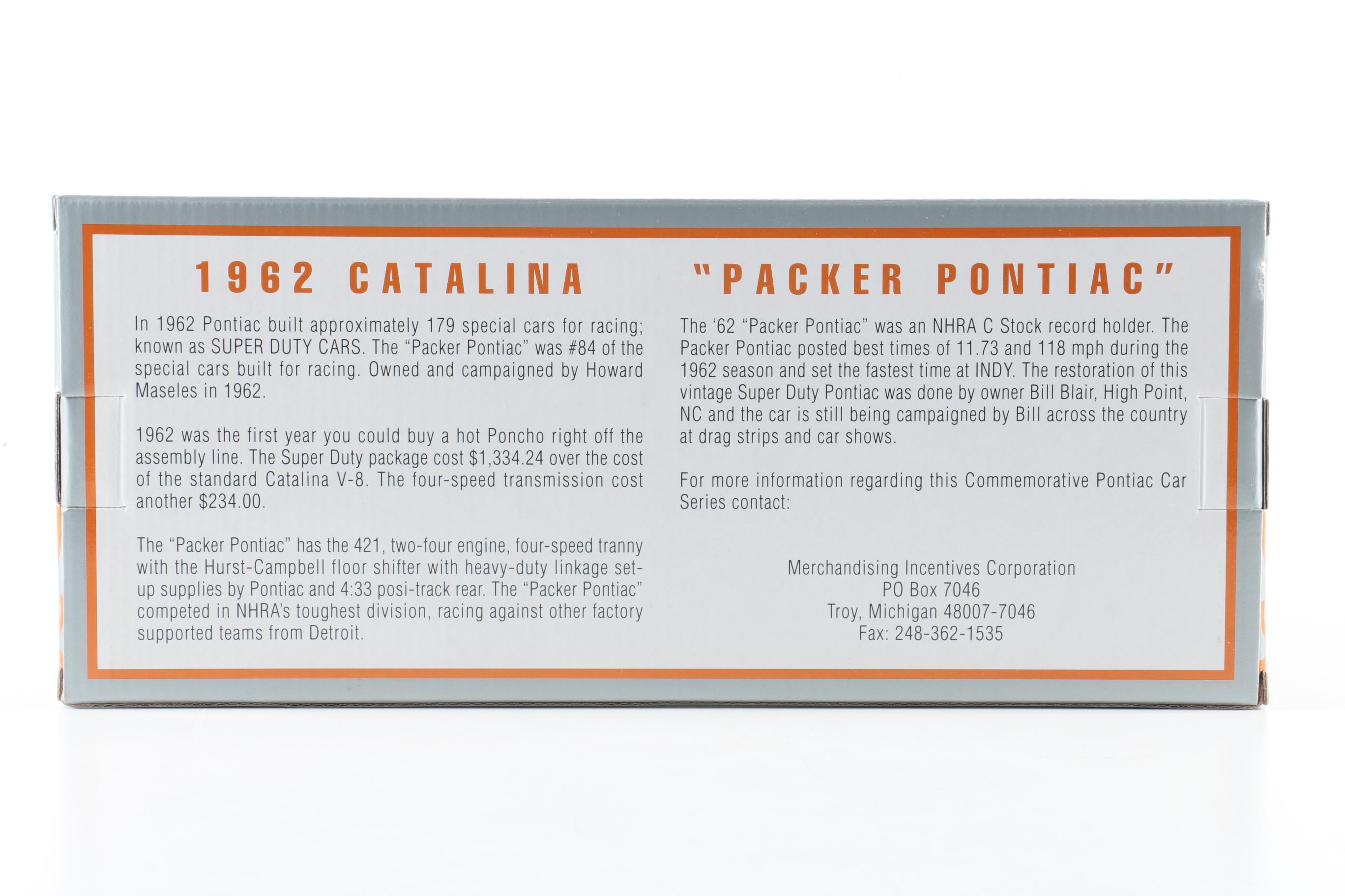 Limited Edition Die Cast Metal Replica of a 1962 Catalina Packer Pontiac